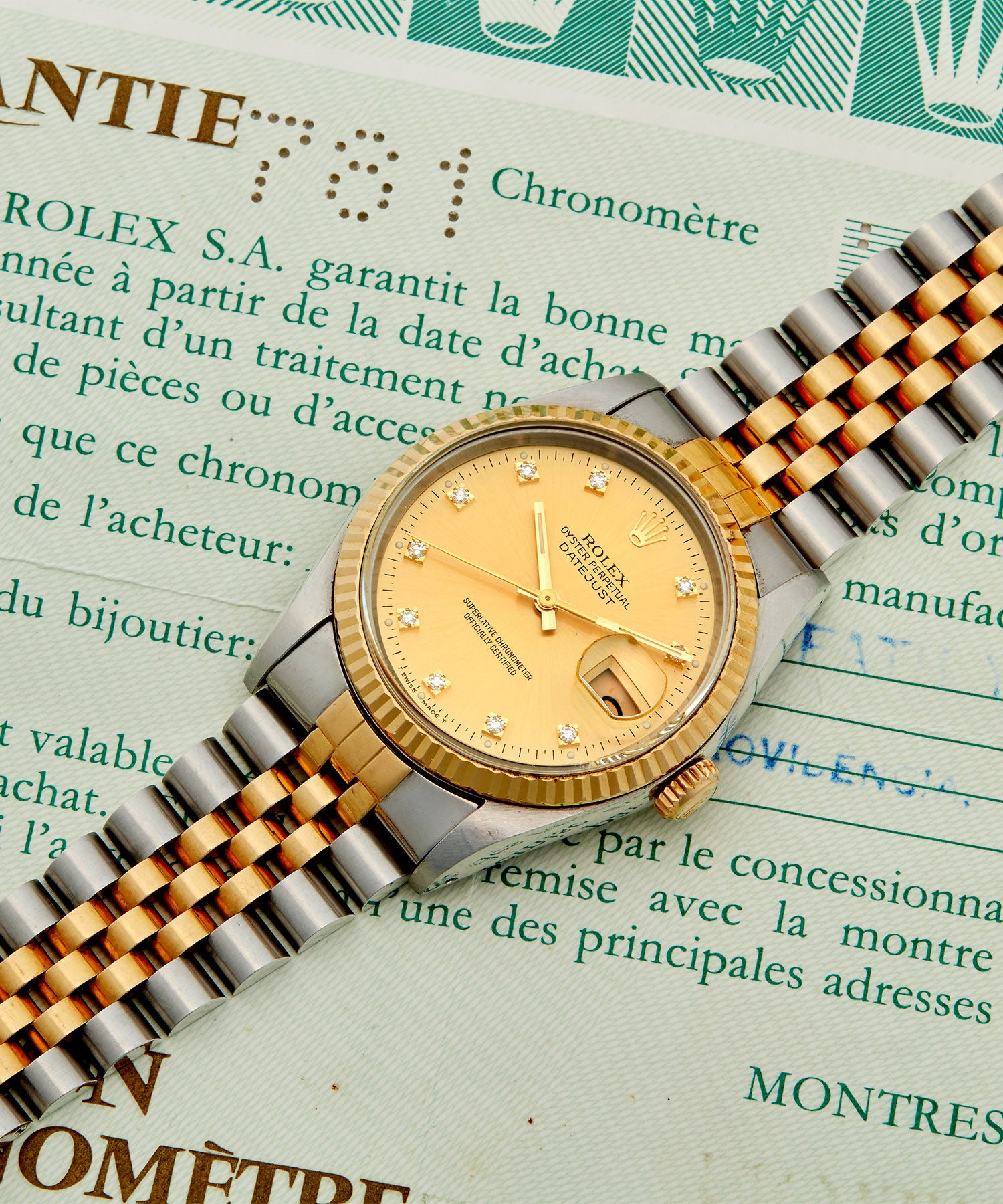 1991 Rolex Oyster Perpetual Datejust 2-Tone Diamond Jubilee Watch - Image 2