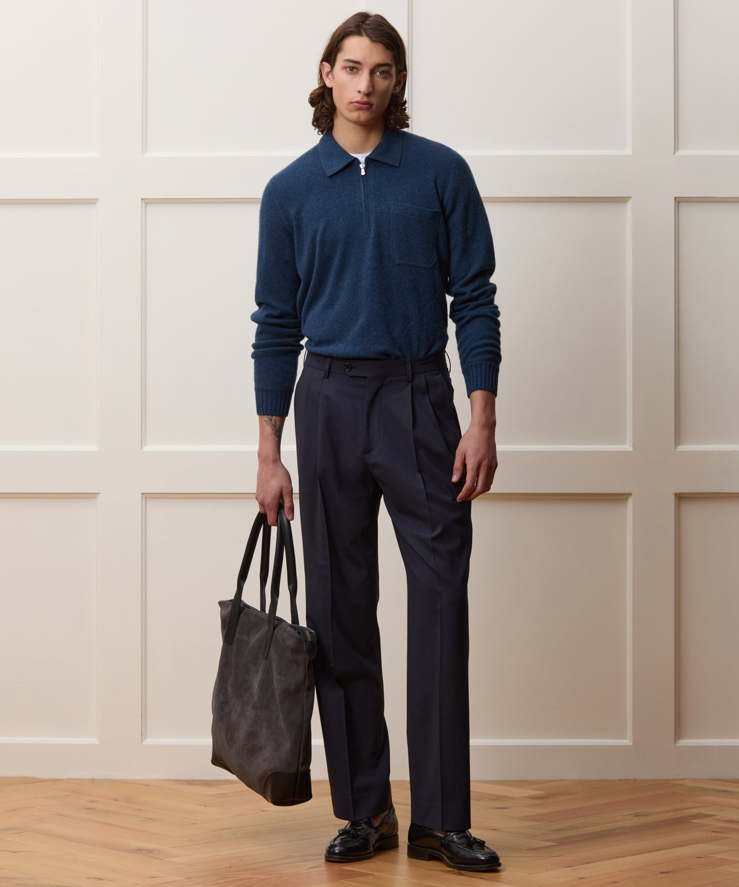 Italian Cashmere Half-Zip Sweater Polo - Image 3