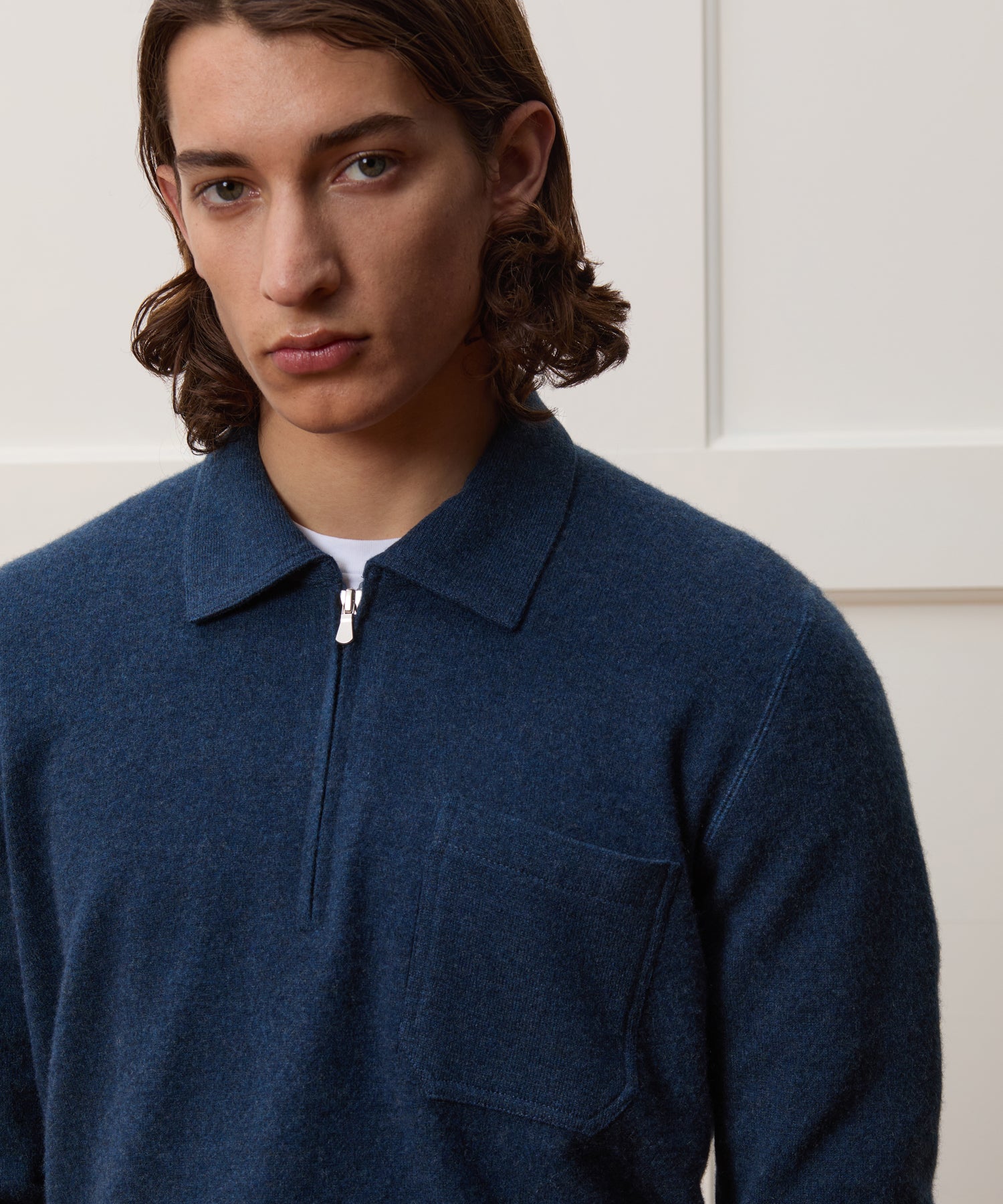 Italian Cashmere Half-Zip Sweater Polo - Image 4