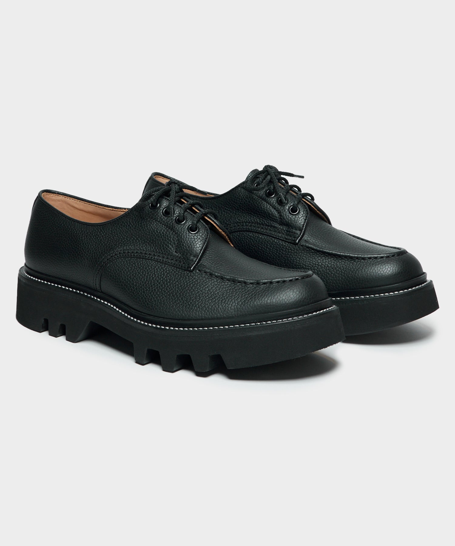 Todd Snyder x Tricker's Heath Derby Shoes in Black Scotch Grain Leather - Image 2