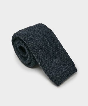 Cashmere Knit Tie in Charcoal