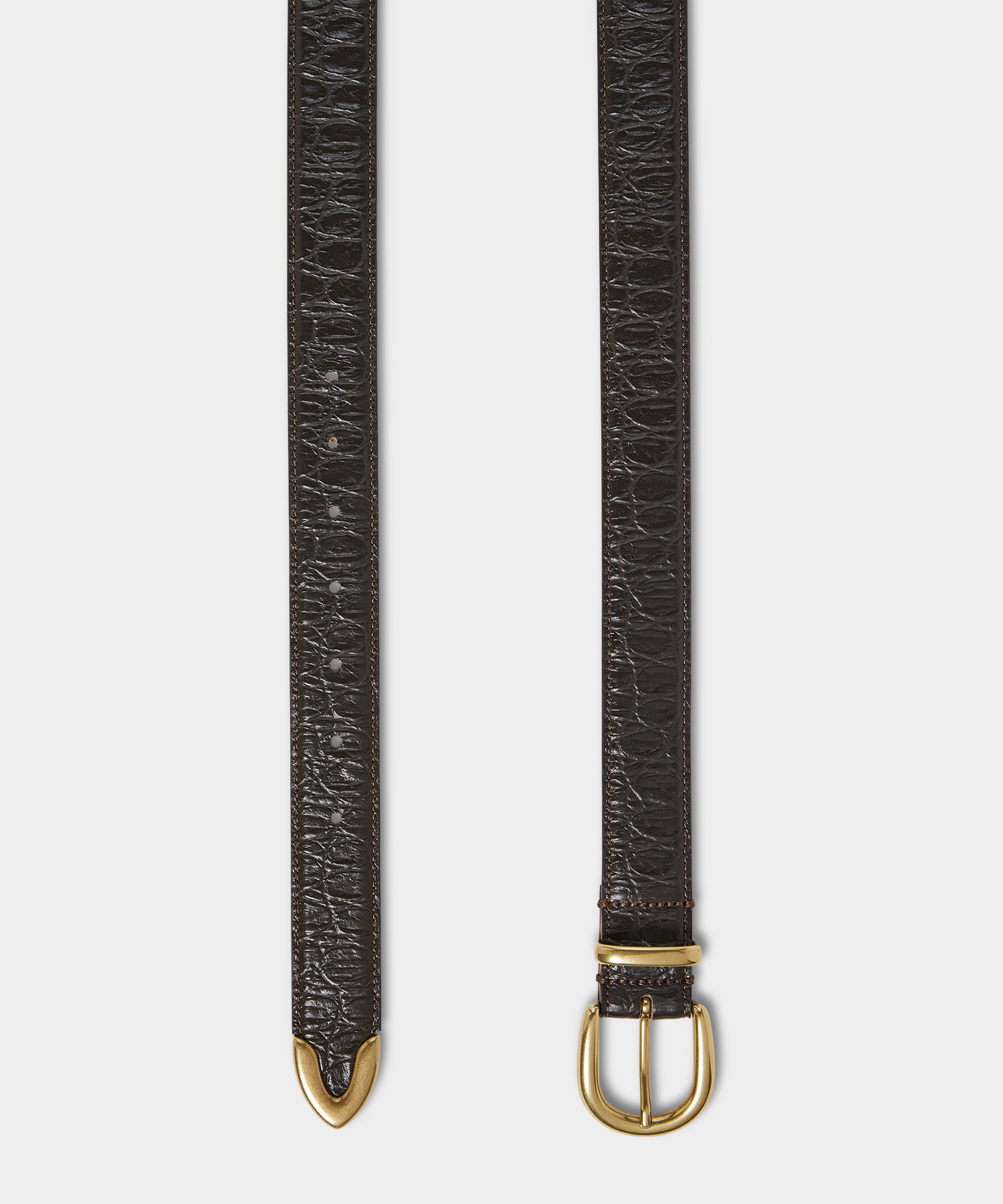 Italian Crocodile Embossed Leather Belt - Image 2