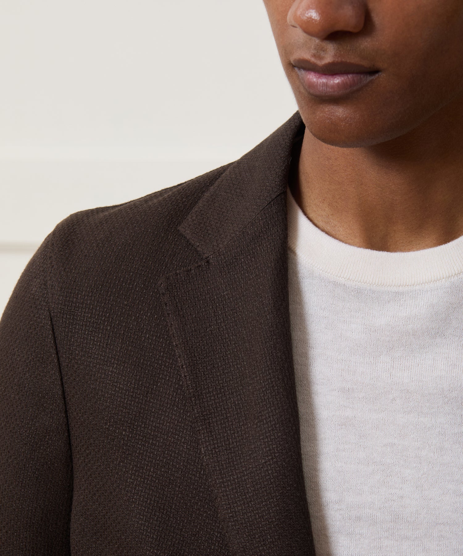 Italian Linen Basketweave Sport Coat in Dark Brown - Image 5