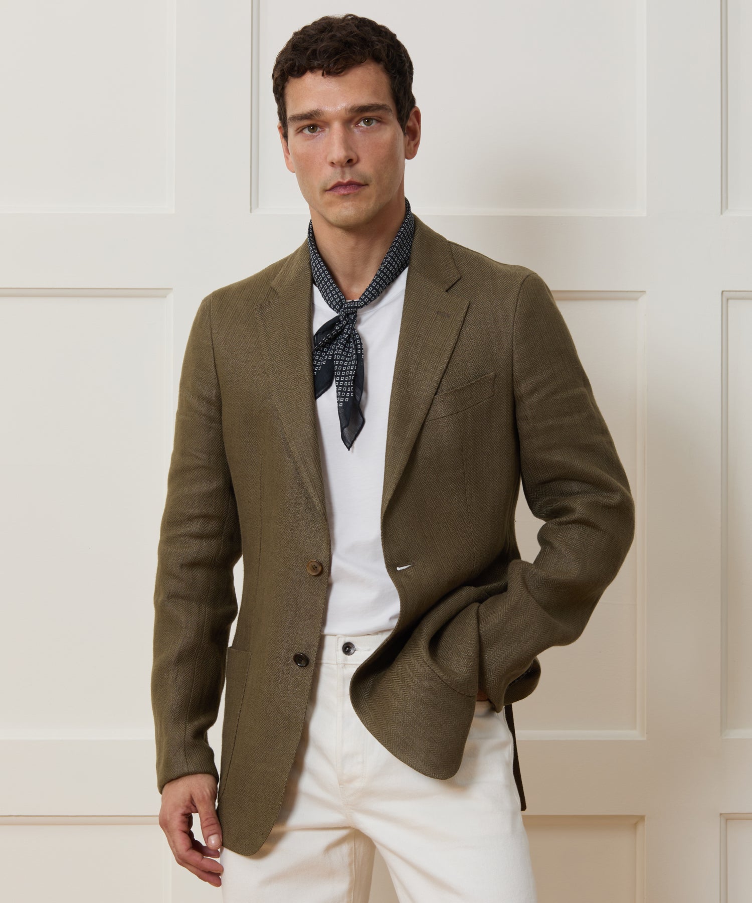 Italian Linen Herringbone Sport Coat - Image 2