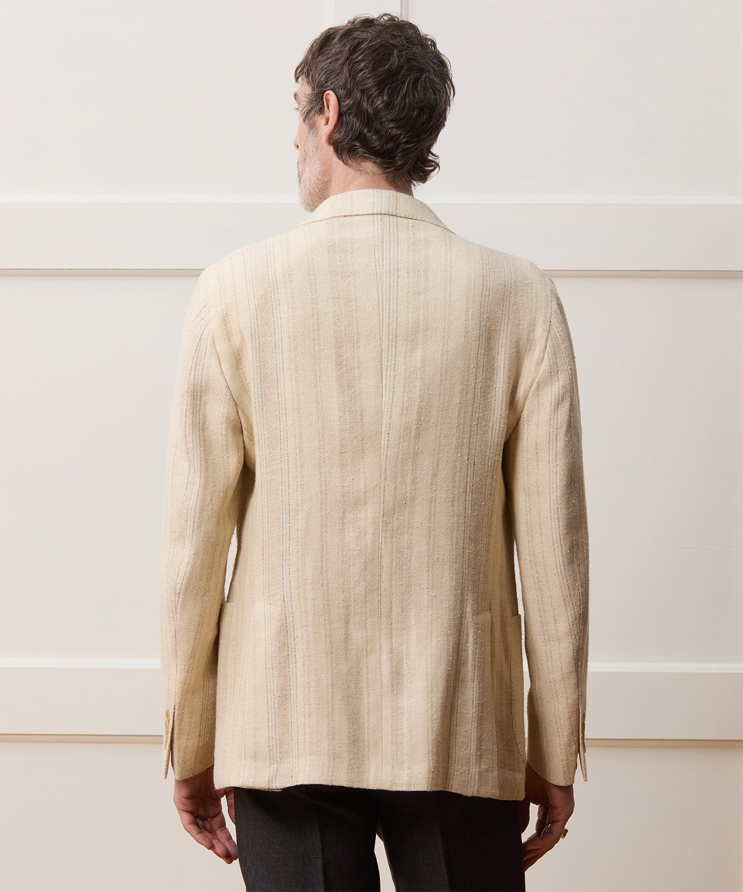 Italian Linen Silk Double Stripe Sport Coat - Image 5