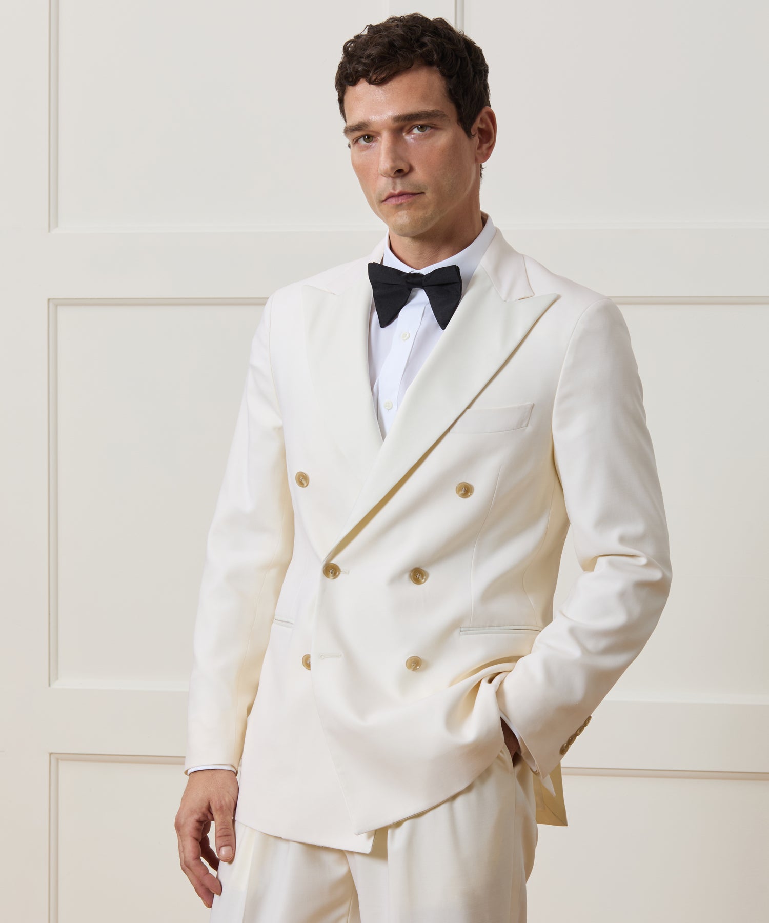Relaxed Italian Wool Double-Breasted Tuxedo - Image 2