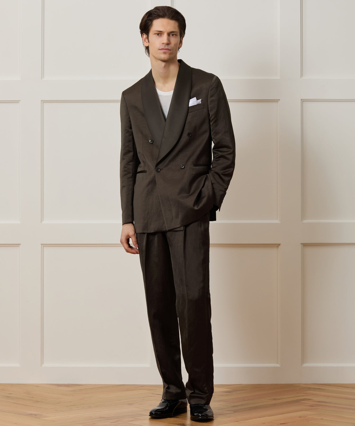 Italian Double-Breasted Shawl Tuxedo Jacket - Image 3