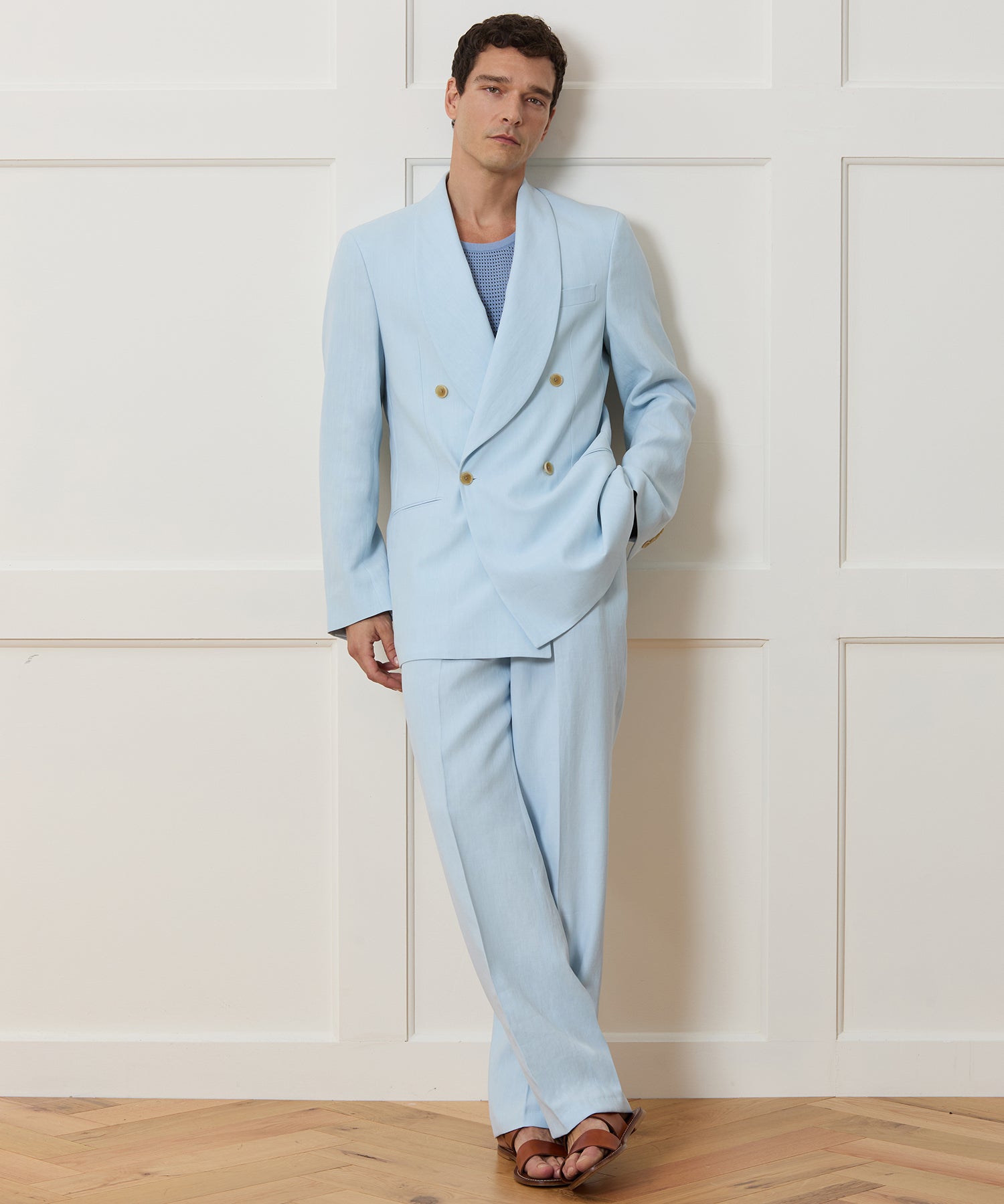 Italian Sueded Linen Wythe Trouser - Image 3