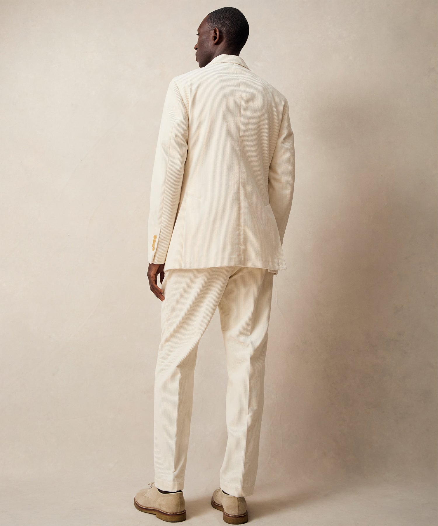 Italian Wide Wale Corduroy Sutton Jacket in White - Image 5