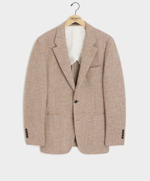Italian Donegal Madison Jacket in Tan Herringbone