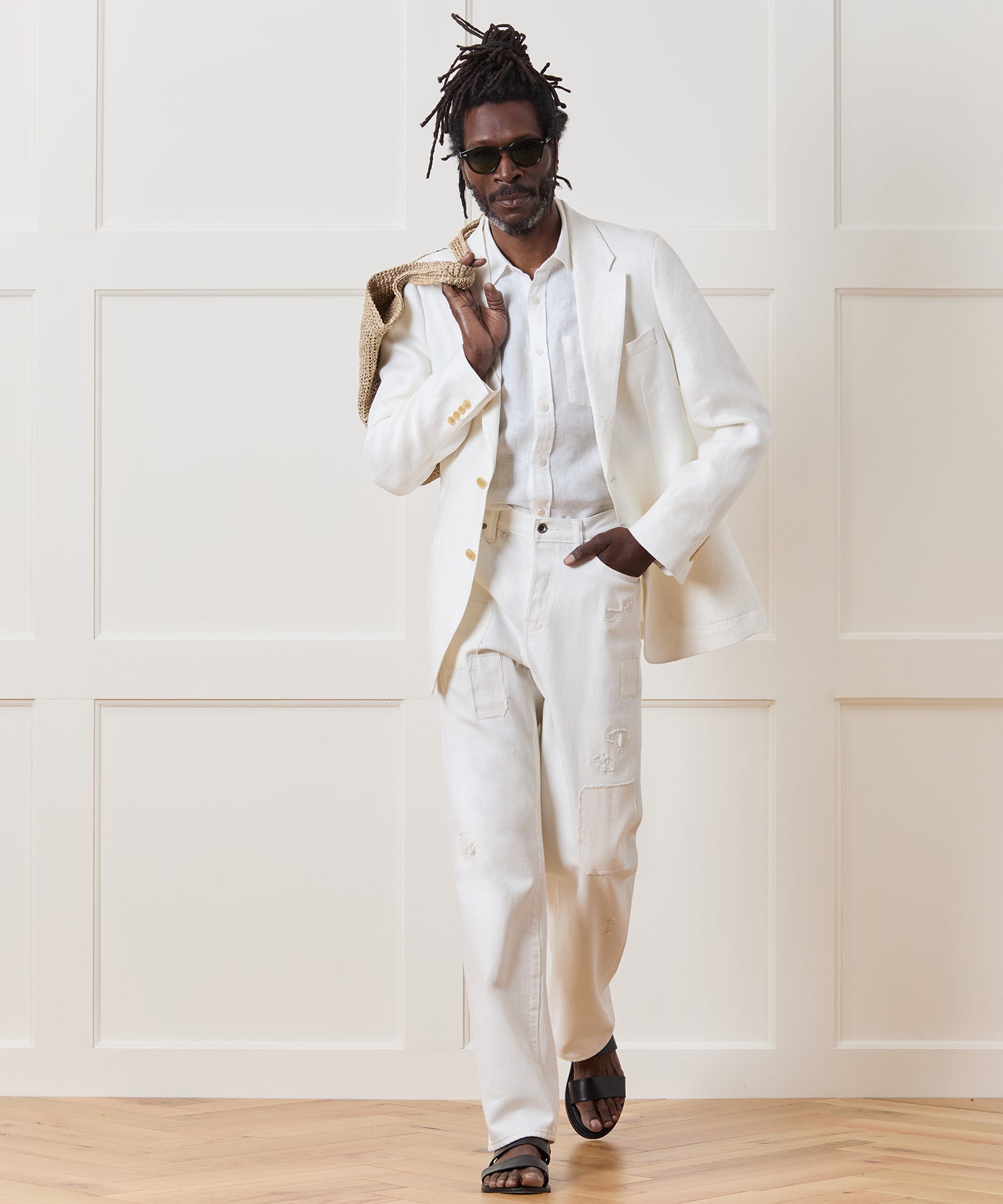 Relaxed Selvedge Jean in Distressed White - Image 3