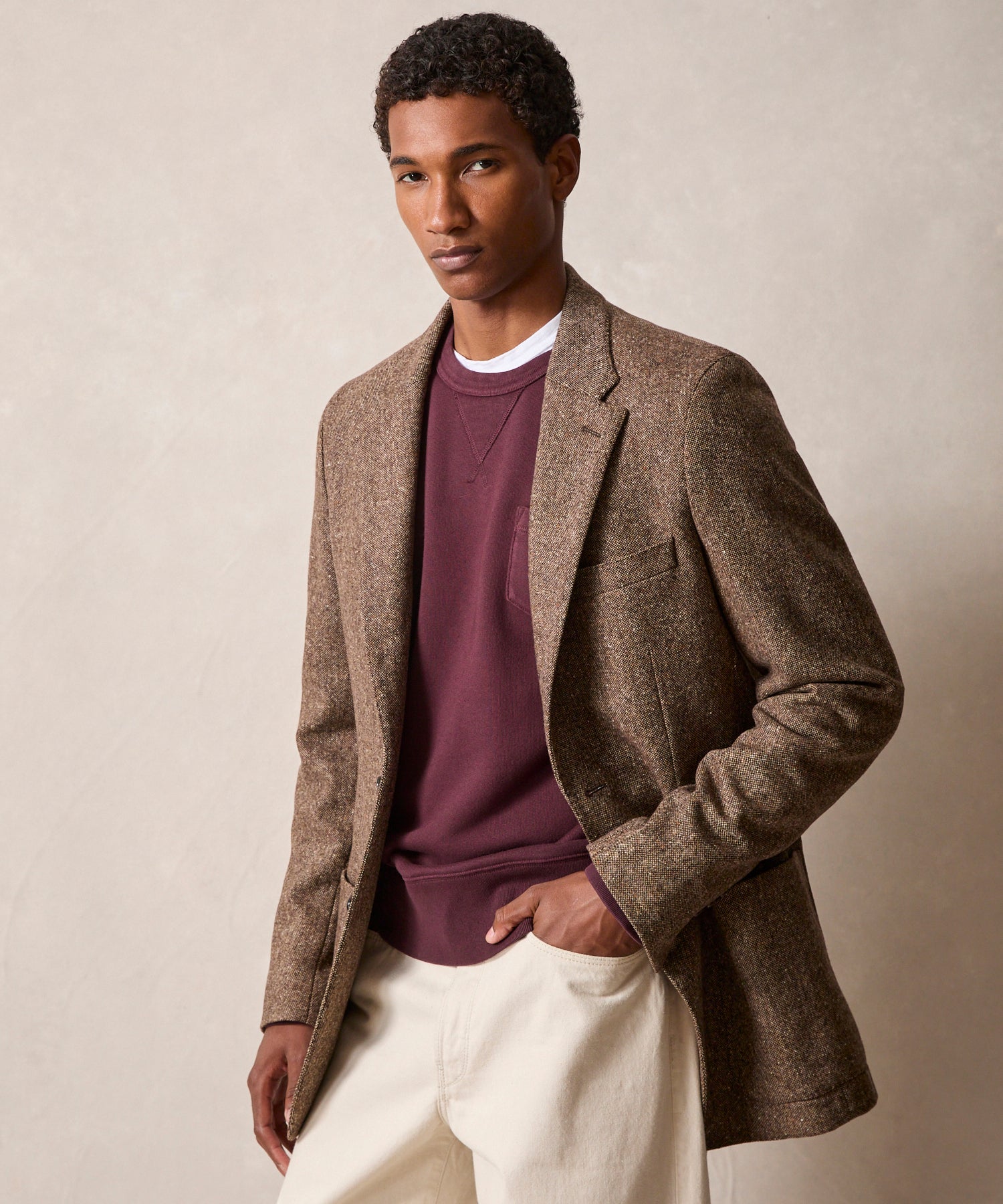 Italian Donegal Sport Coat in Brown - Image 2
