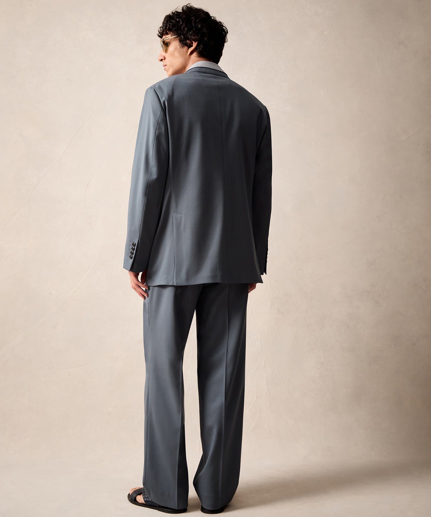 Italian Gabardine Wythe Trouser in Steel Blue - Image 6