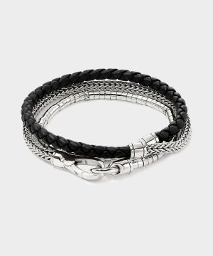 John Hardy Heishi Silver Triple Wrap Bracelet