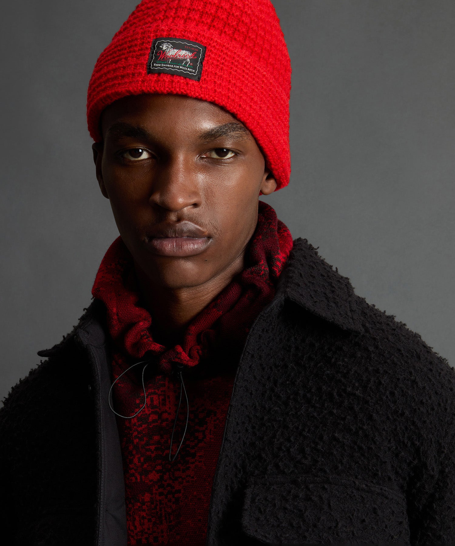 Todd Snyder x Woolrich Wool-Cashmere Waffle Beanie - Image 2