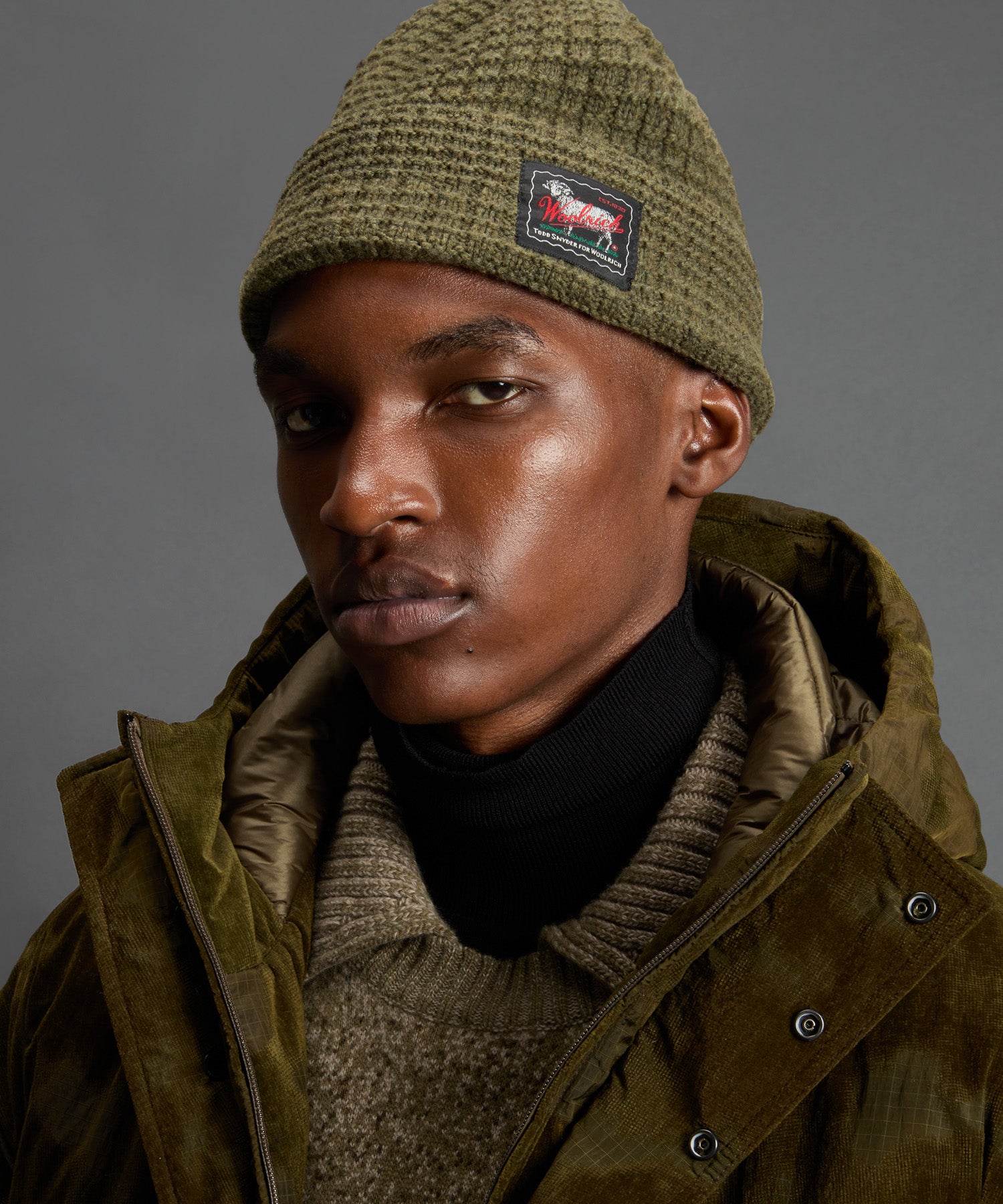 Todd Snyder x Woolrich Wool-Cashmere Waffle Beanie - Image 2