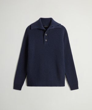 Todd Snyder x Woolrich Wool-Cashmere Waffle Sweater Polo