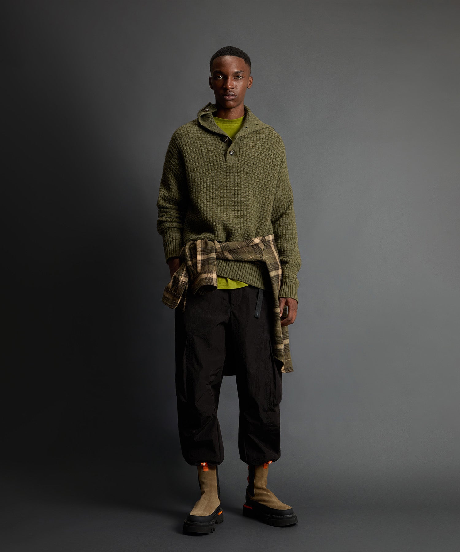 Todd Snyder x Woolrich Wool-Cashmere Waffle Sweater Polo - Image 3