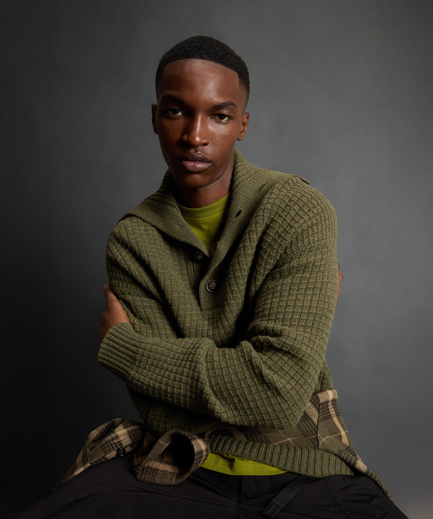 Todd Snyder x Woolrich Wool-Cashmere Waffle Sweater Polo - Image 5