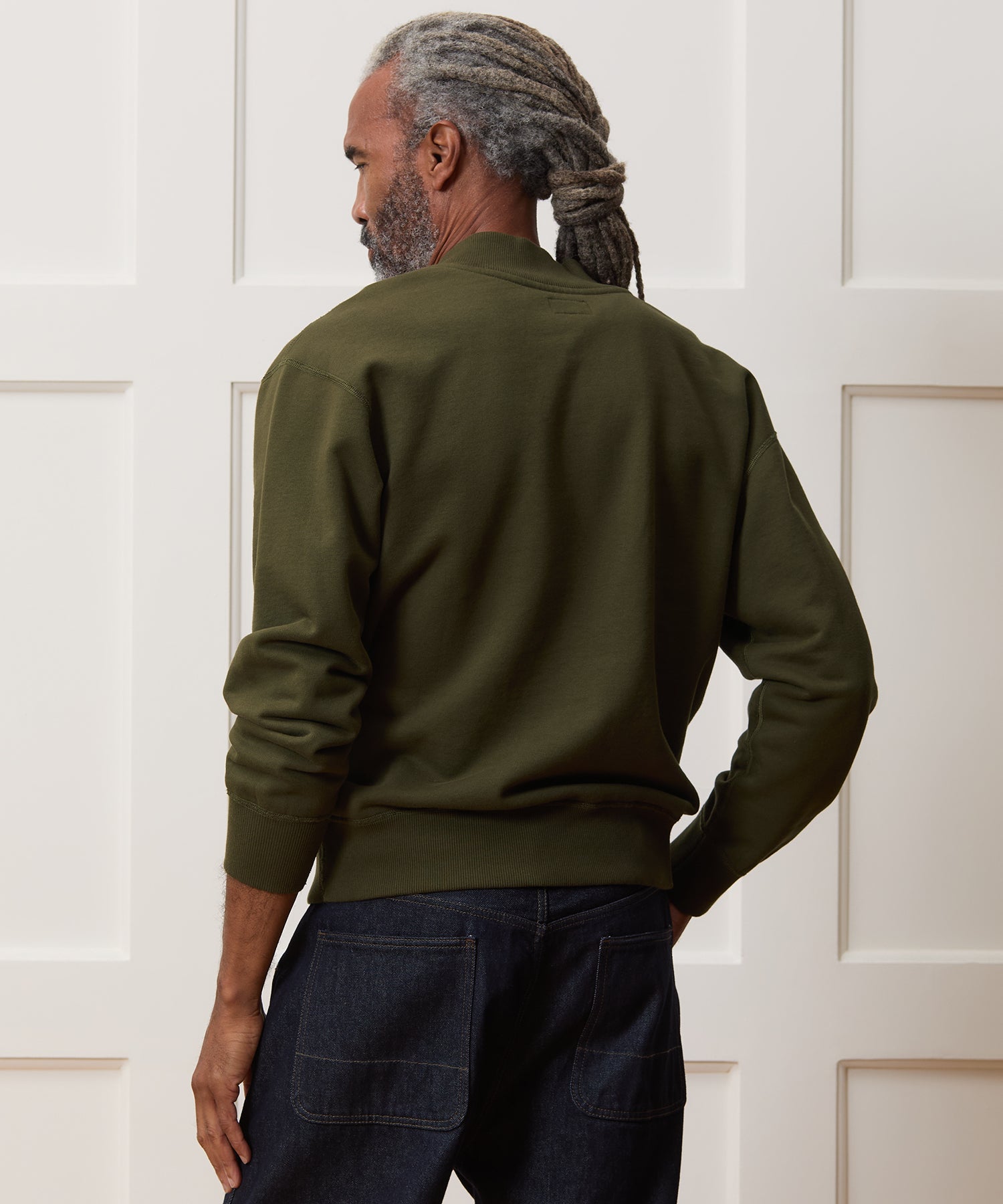 Relaxed Portuguese Terry V-Neck Sweatshirt - Image 5