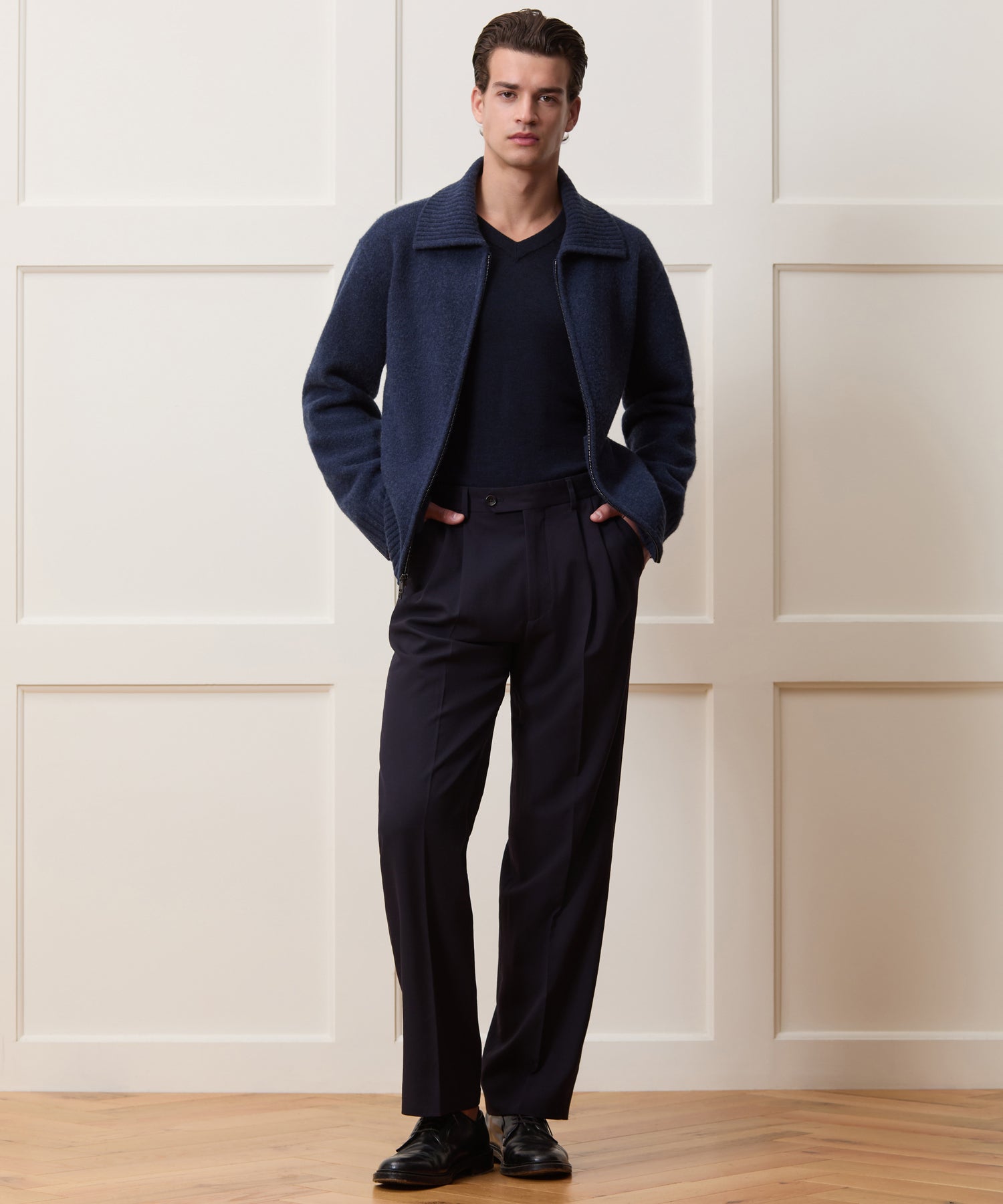 Boiled Wool Full-Zip Sweater Jacket - Image 3
