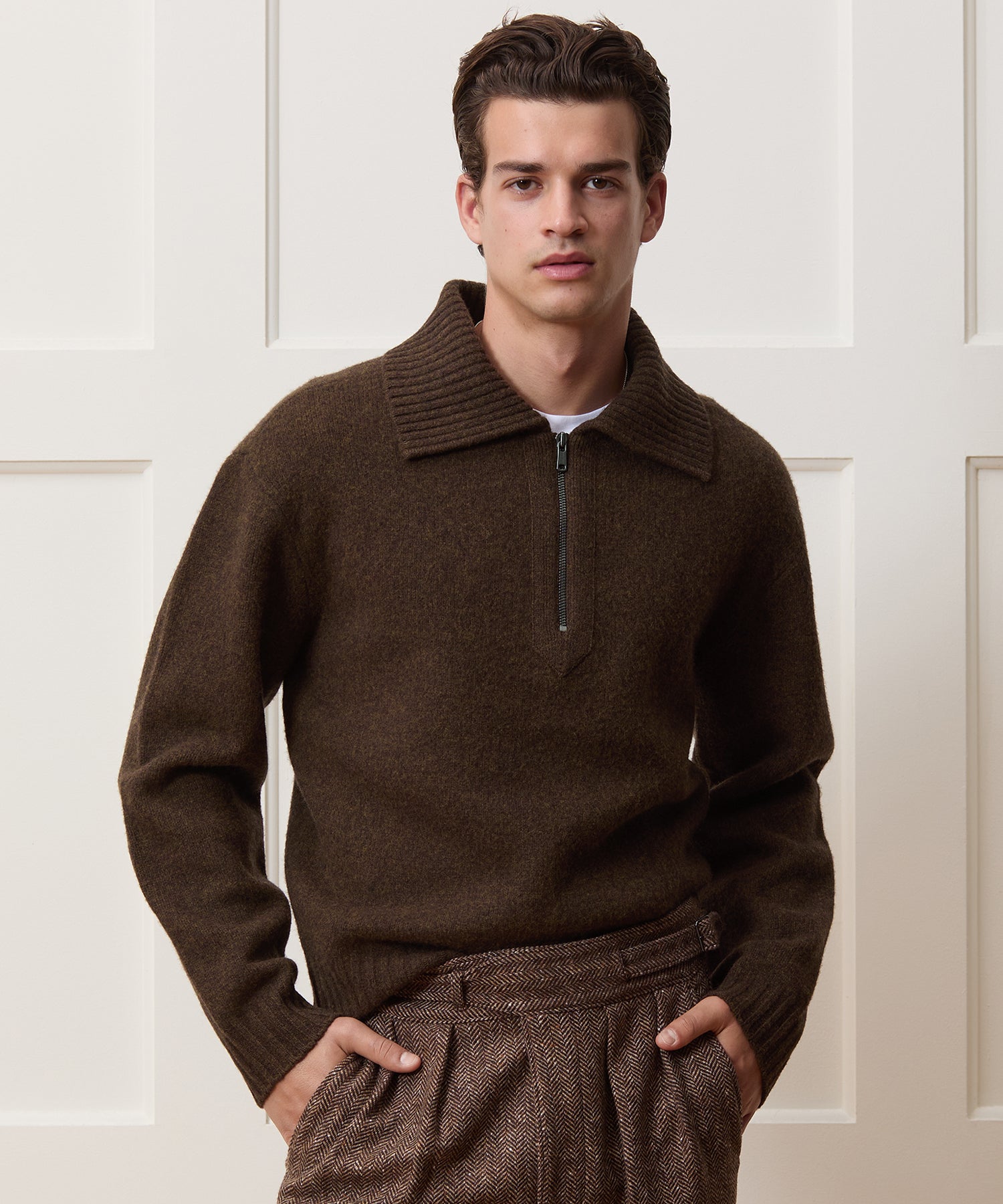 Boiled Wool Half-Zip Sweater - Image 2