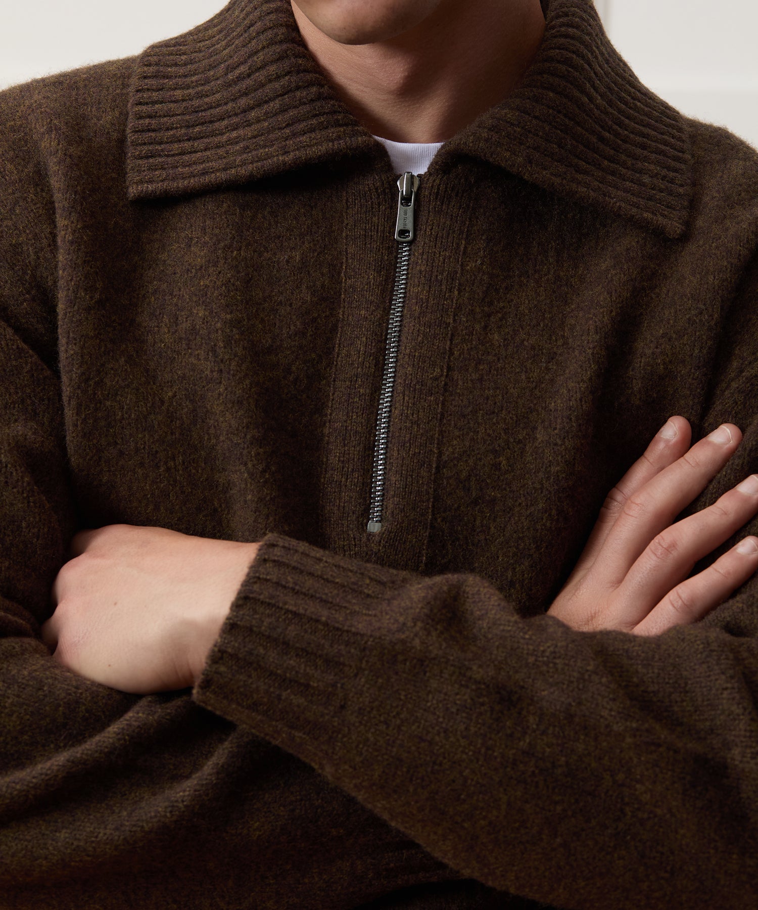 Boiled Wool Half-Zip Sweater - Image 4