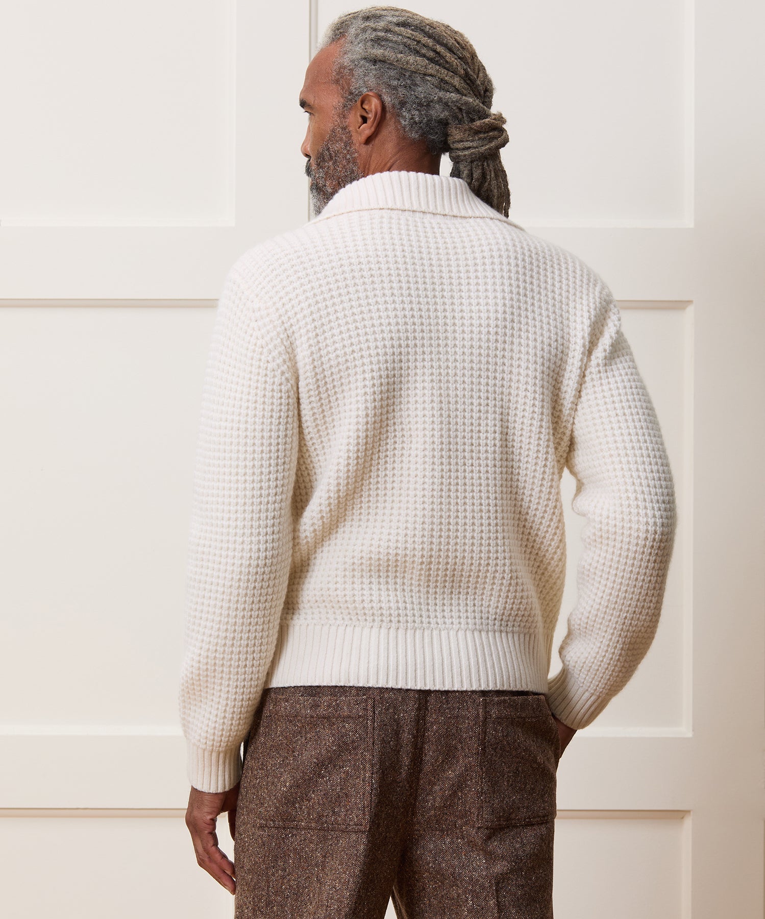 Cashmere Waffle Full-Zip Sweater Jacket - Image 5