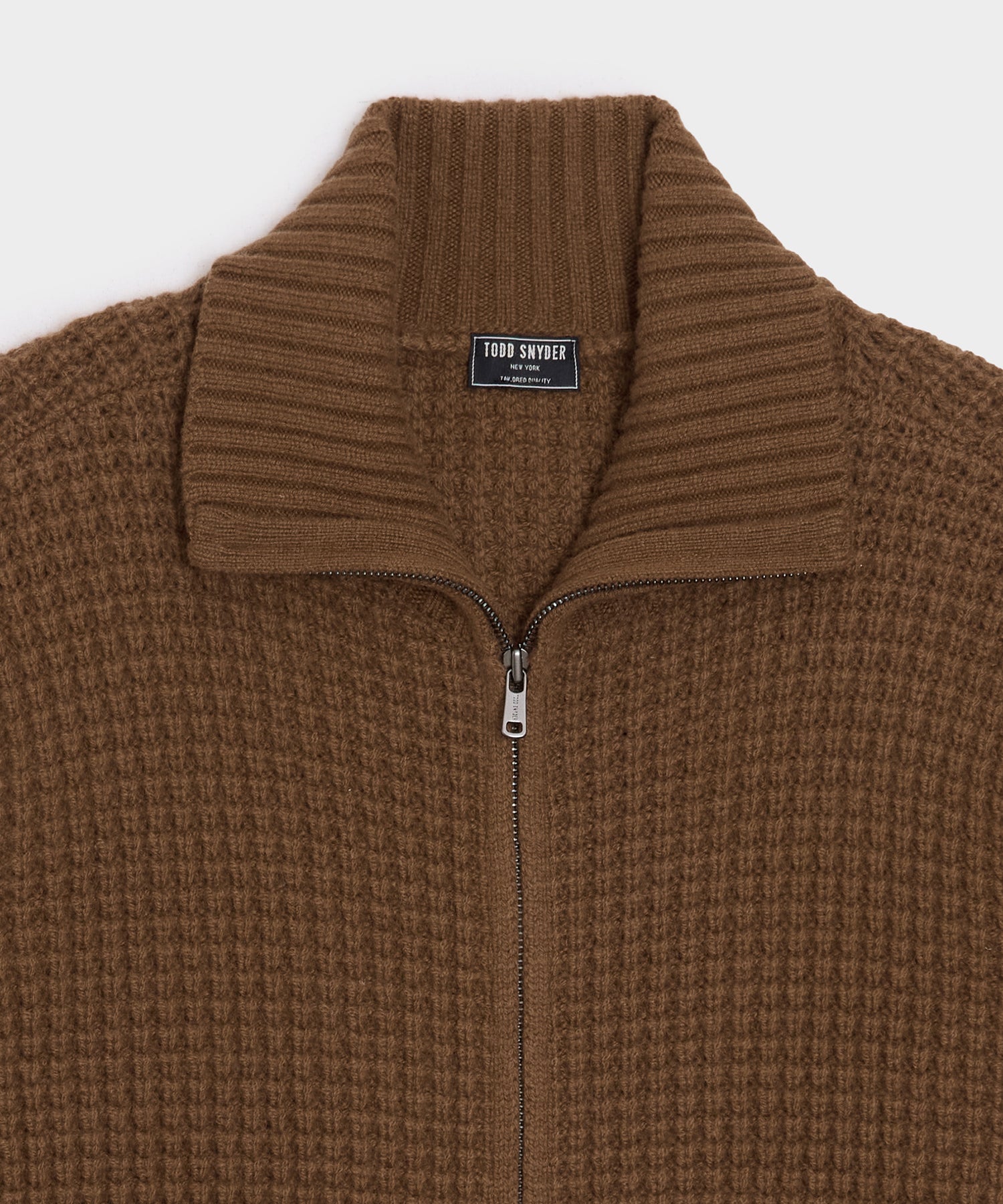 Cashmere Waffle Full-Zip Sweater Jacket - Image 6