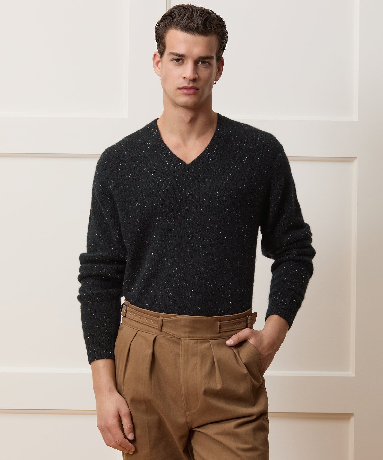 Donegal Cashmere V-Neck Sweater - Image 2