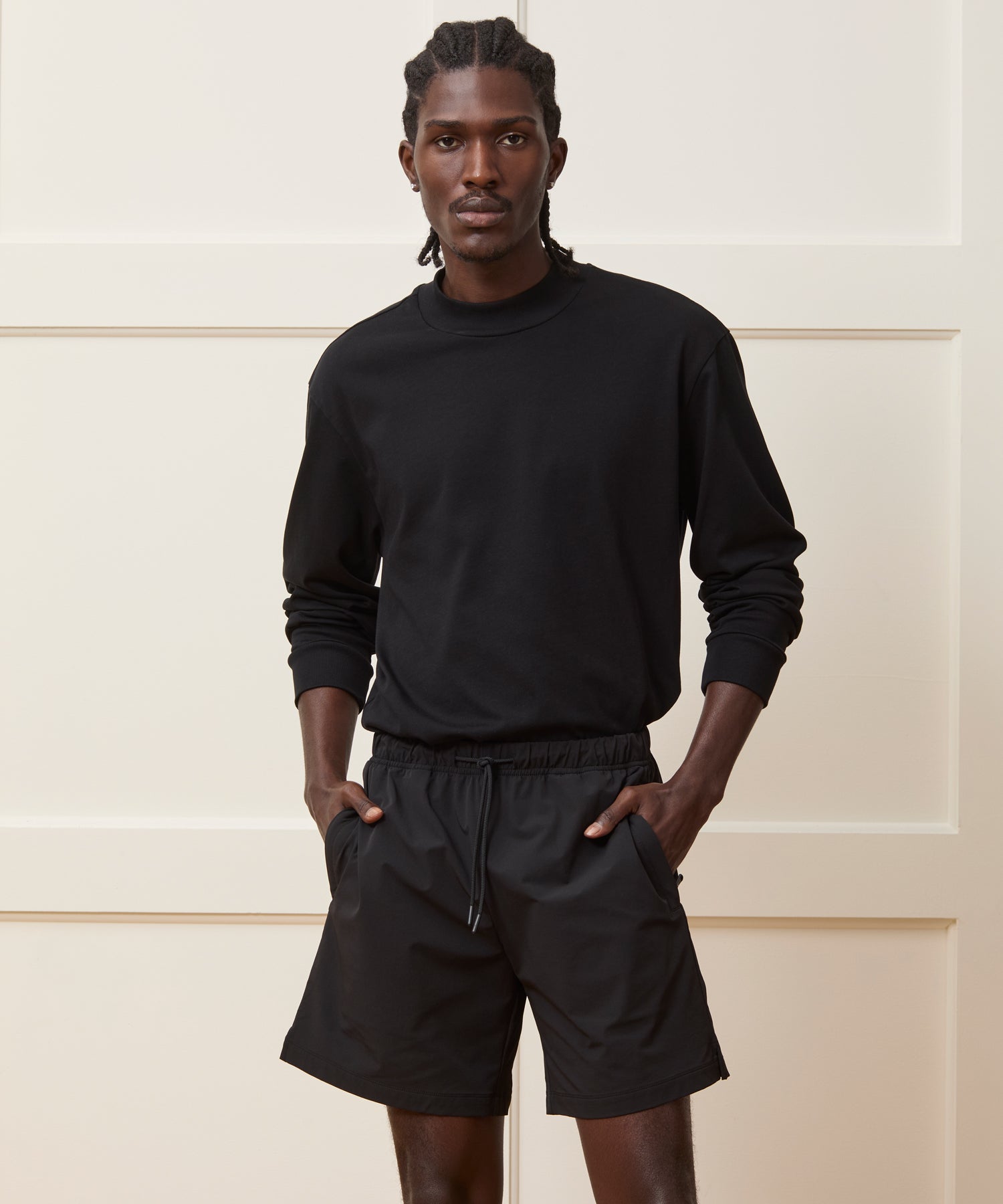 Relaxed Portuguese Jersey Mock Neck Tee - Image 2