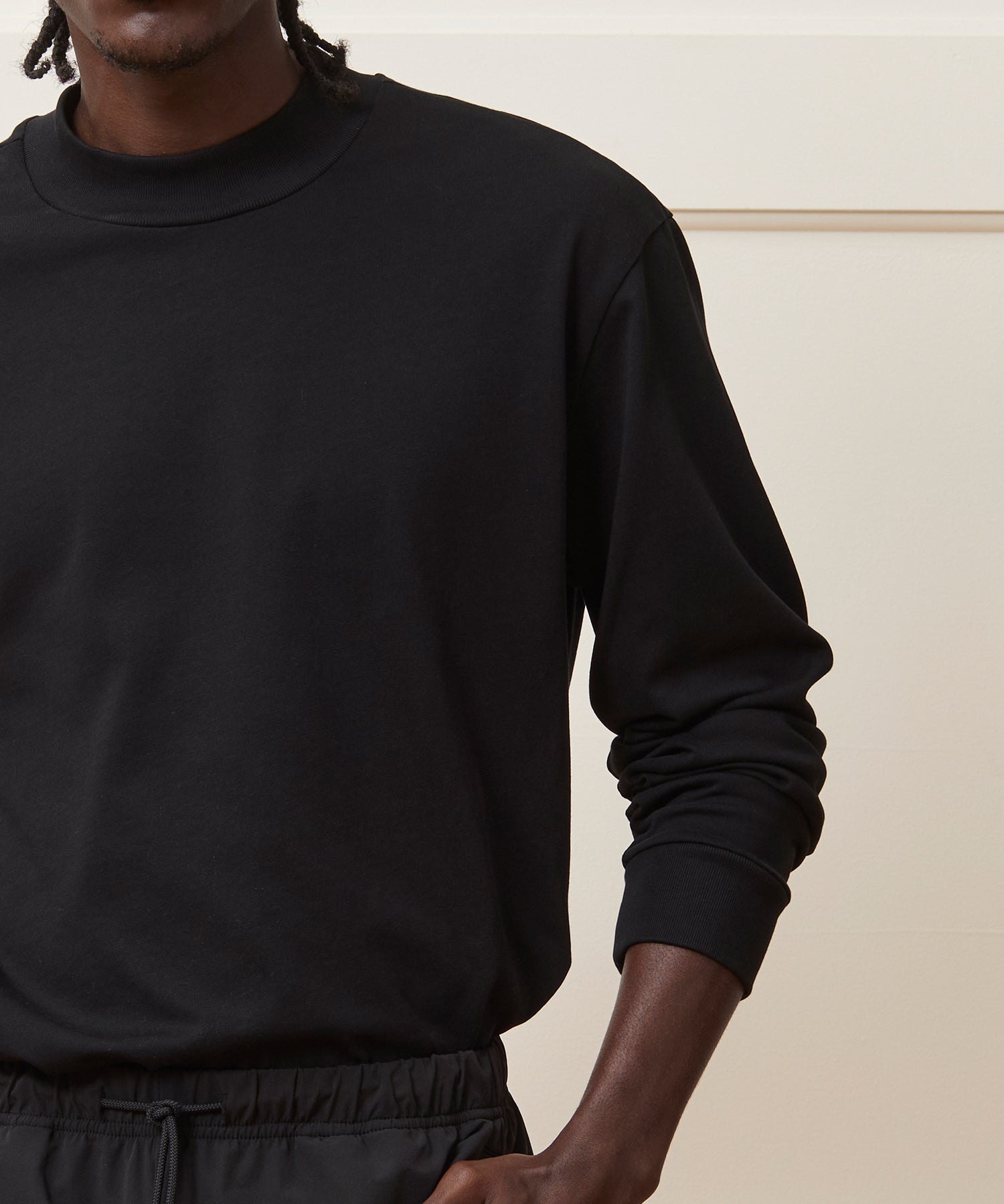 Relaxed Portuguese Jersey Mock Neck Tee - Image 4