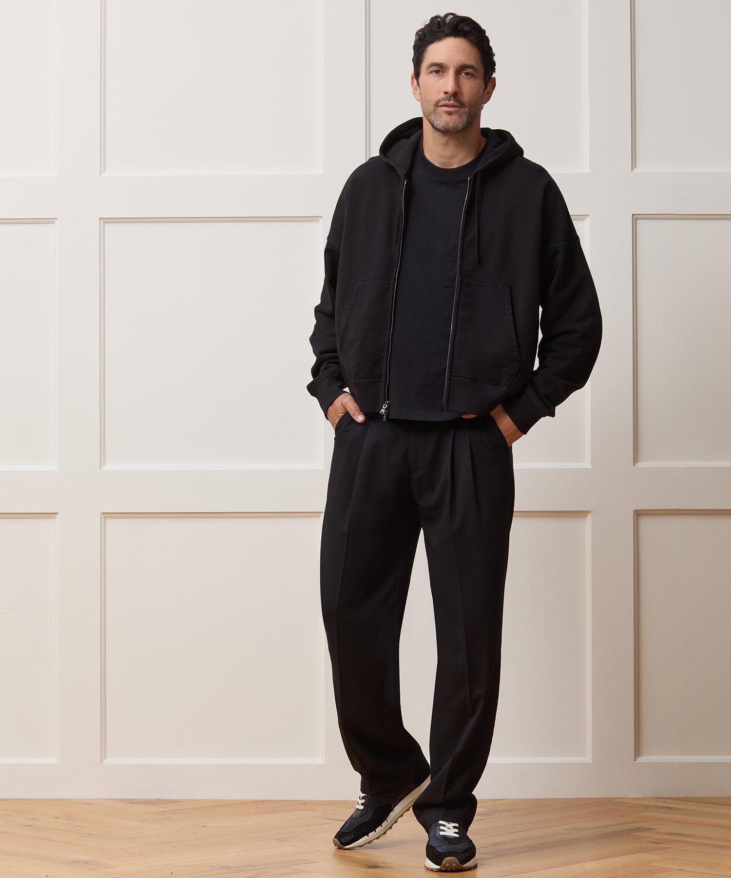 Relaxed Portuguese Terry Full-Zip Hoodie - Image 3