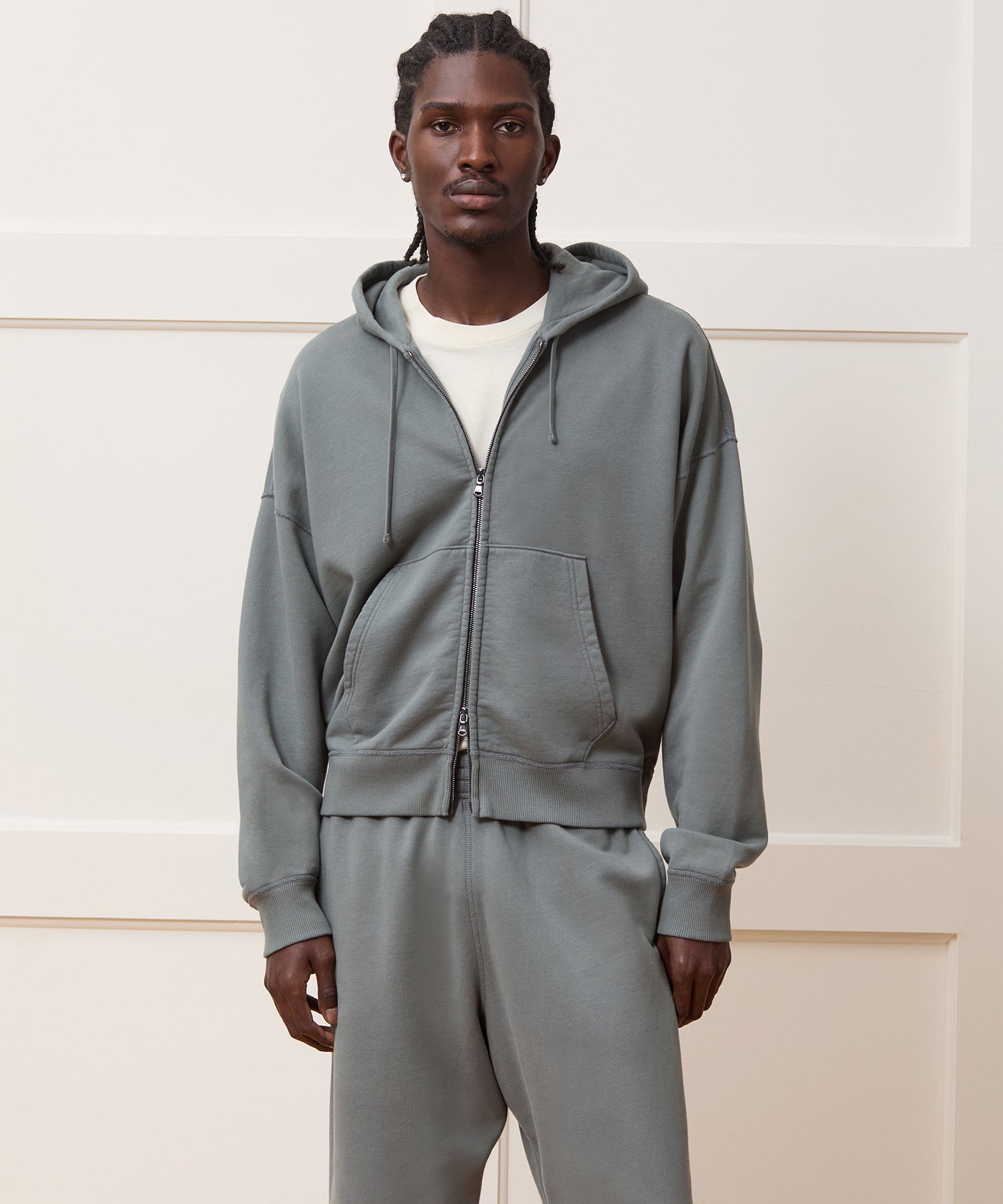 Relaxed Portuguese Terry Full-Zip Hoodie - Image 2