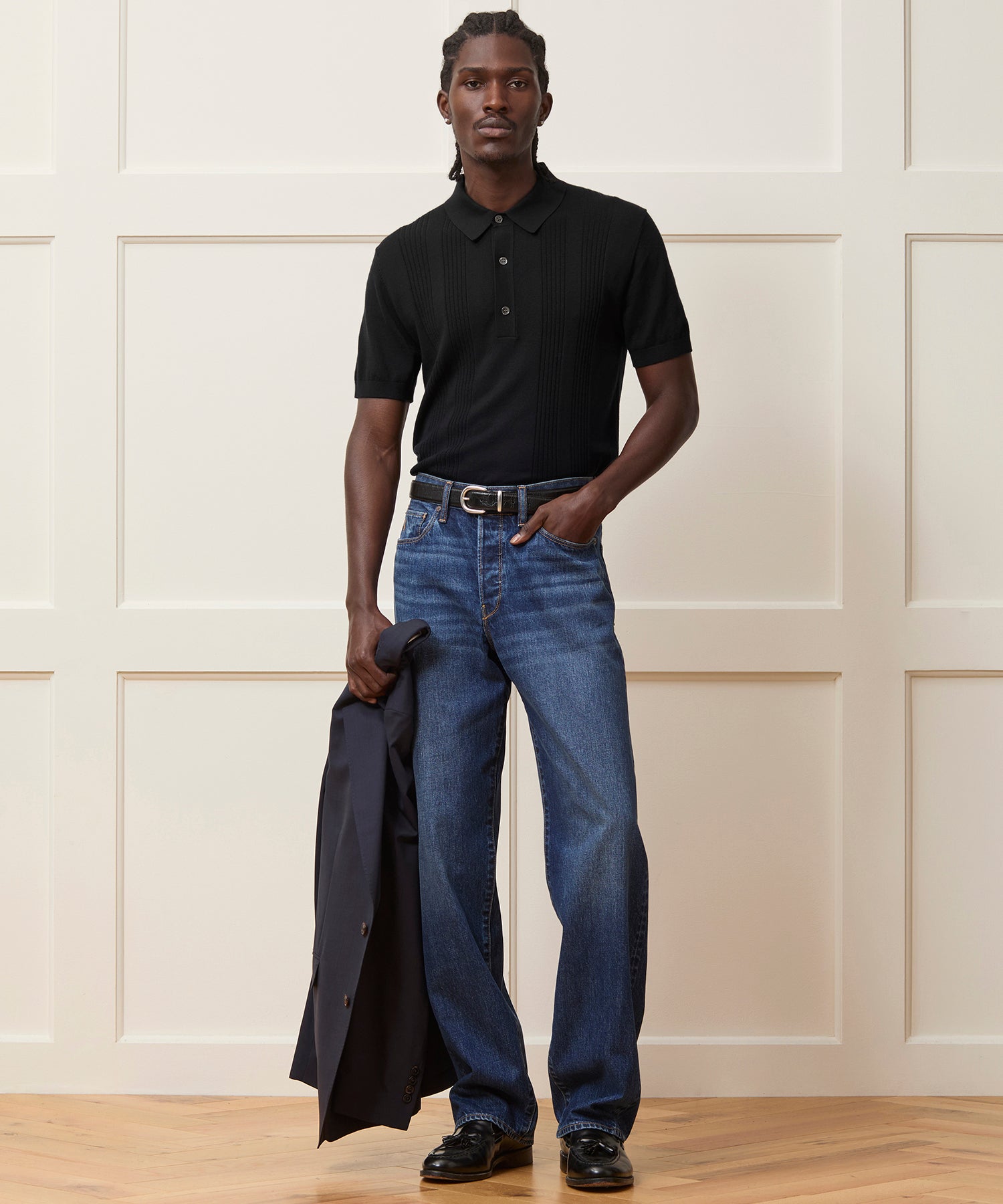 Silk-Cotton Ribbed Sweater Polo - Image 3