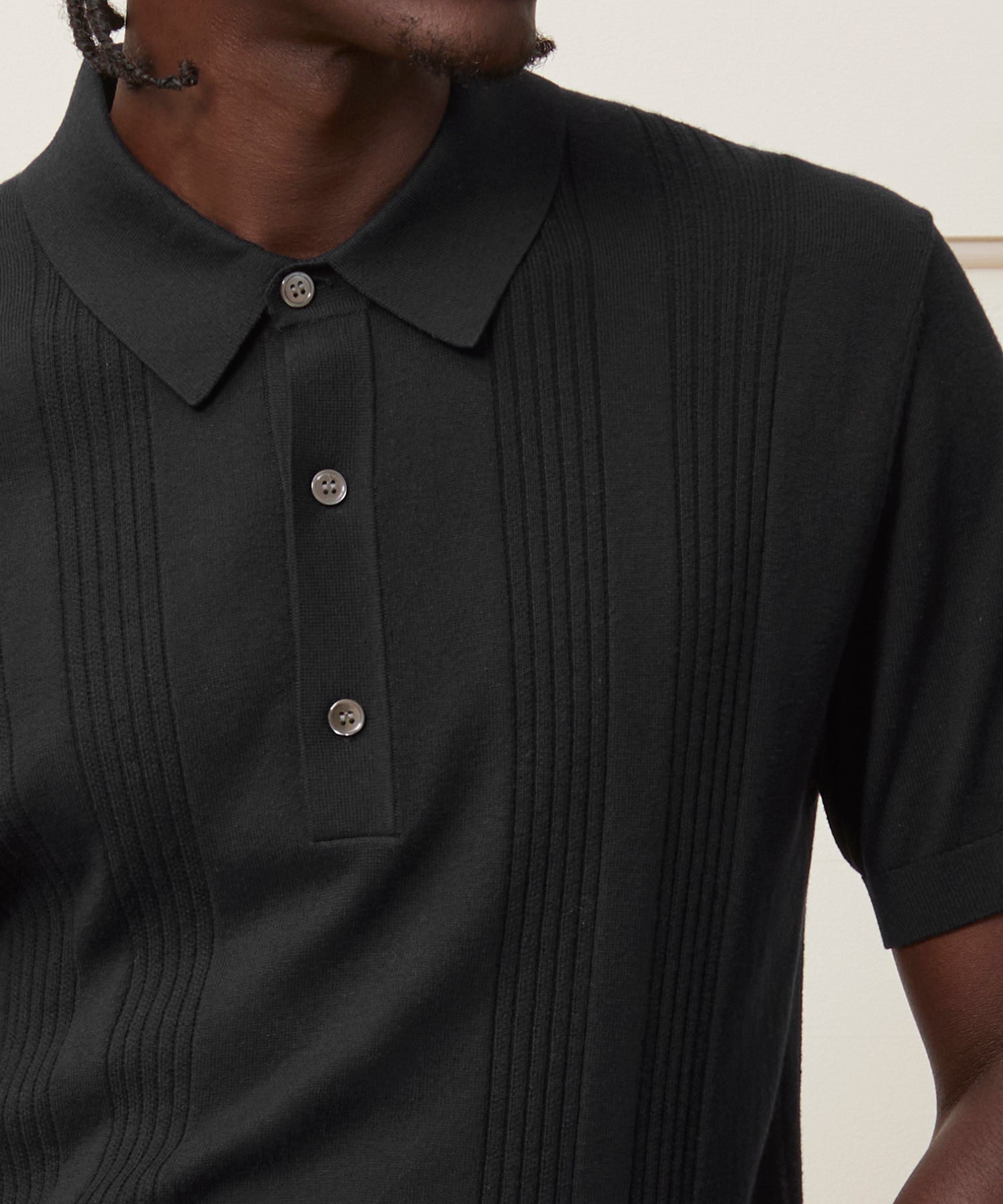 Silk-Cotton Ribbed Sweater Polo - Image 4