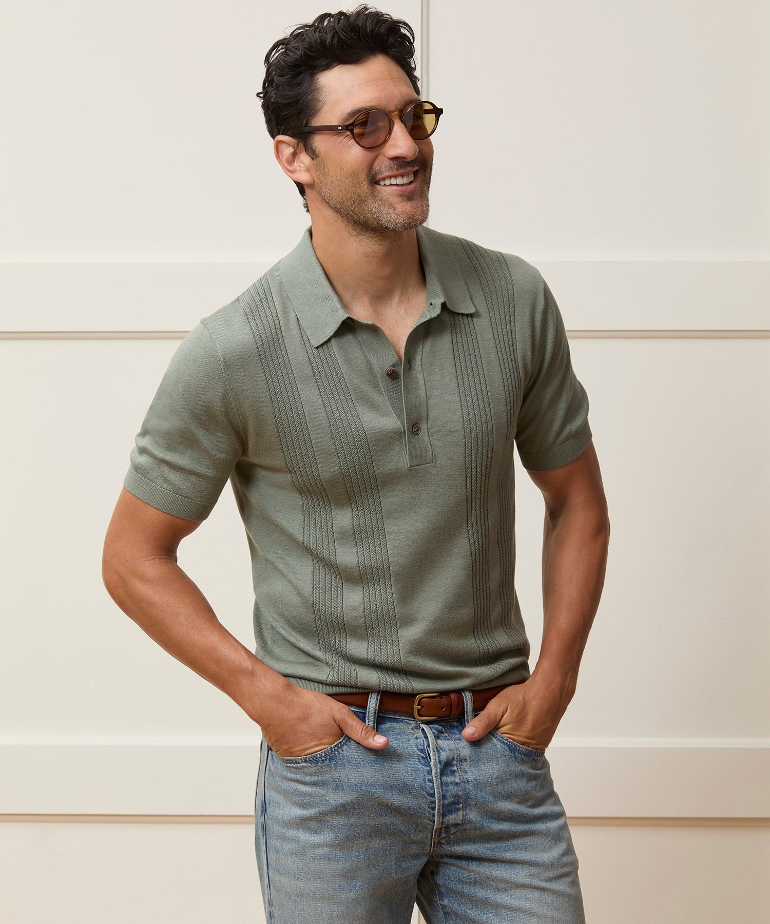 Silk-Cotton Ribbed Sweater Polo - Image 2
