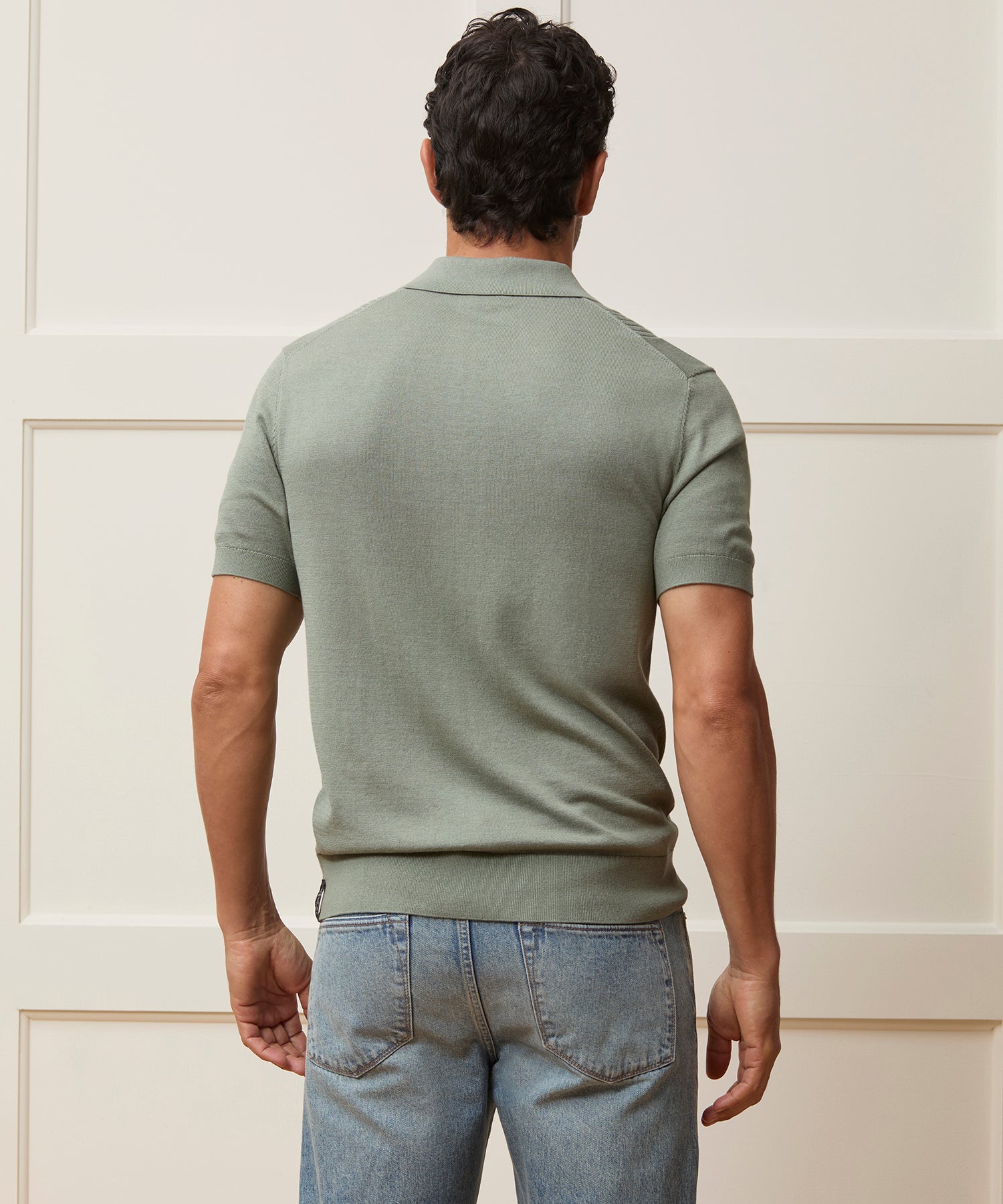 Silk-Cotton Ribbed Sweater Polo - Image 5