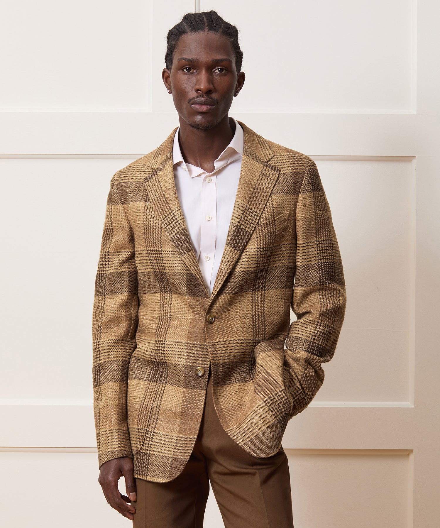 Italian Wool-Silk Glen Plaid Sport Coat - Image 2
