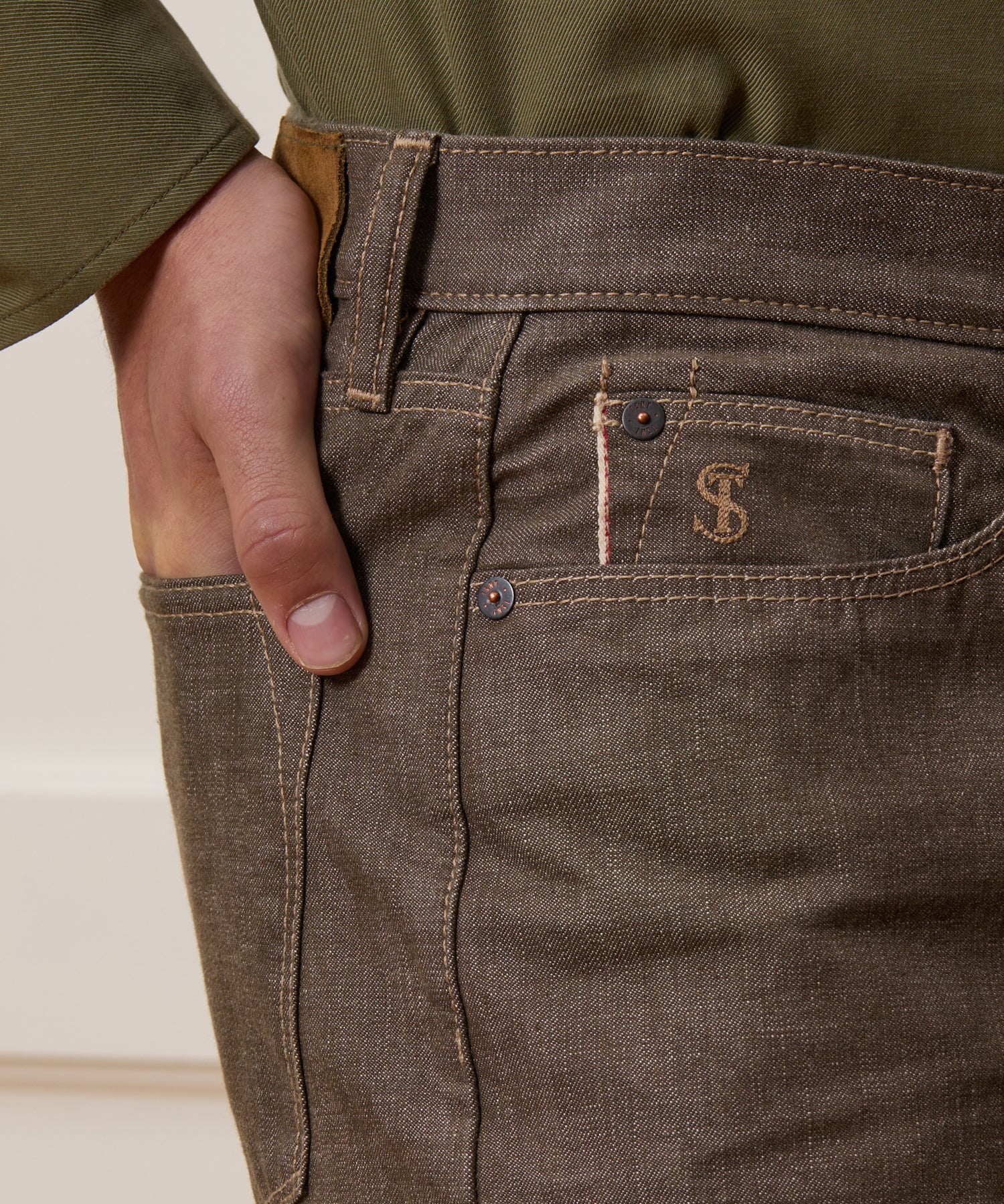 Straight Fit Lightweight Japanese Selvedge Jean in Whiskey - Image 4