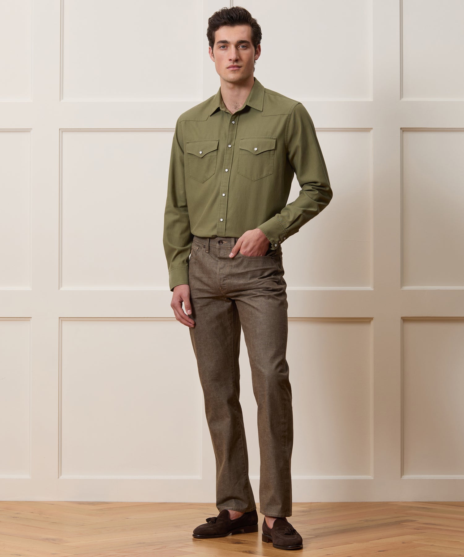 Straight Fit Lightweight Japanese Selvedge Jean in Whiskey - Image 3