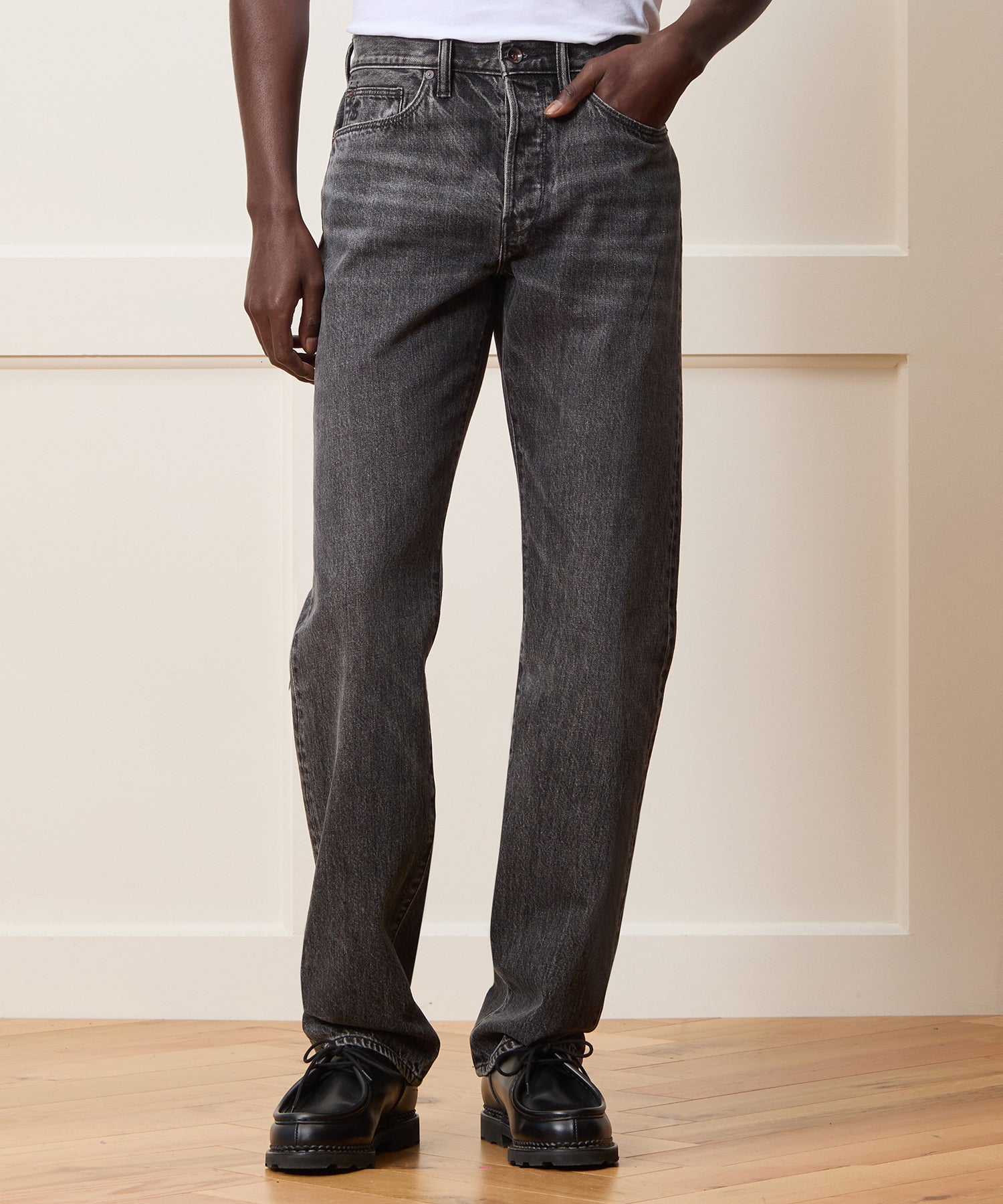 Straight Fit Jean in Charcoal - Image 2