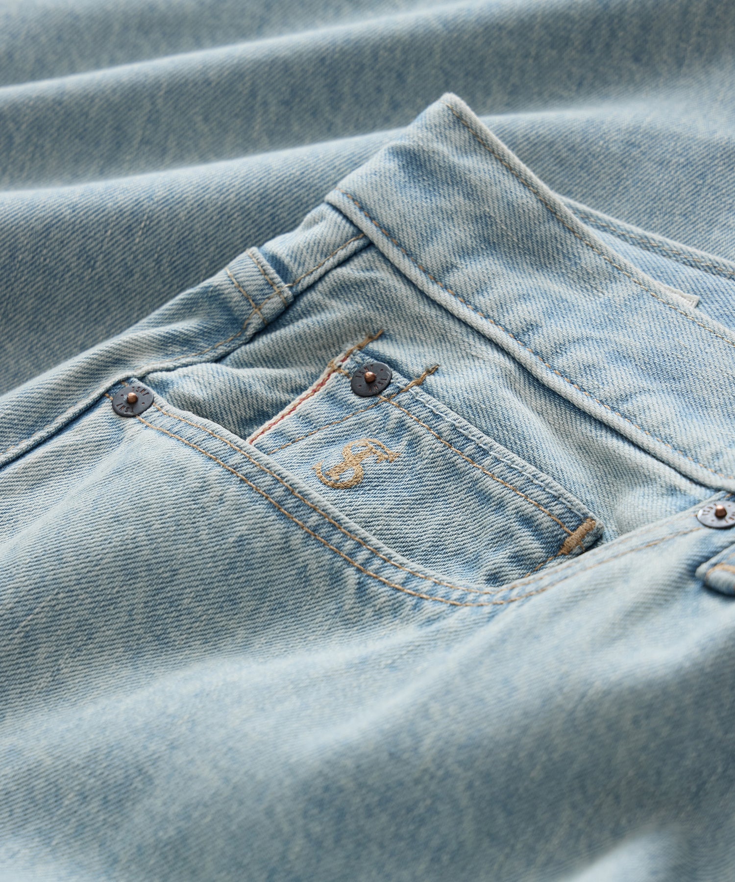 Straight Fit Selvedge Jean in Light Indigo - Image 8