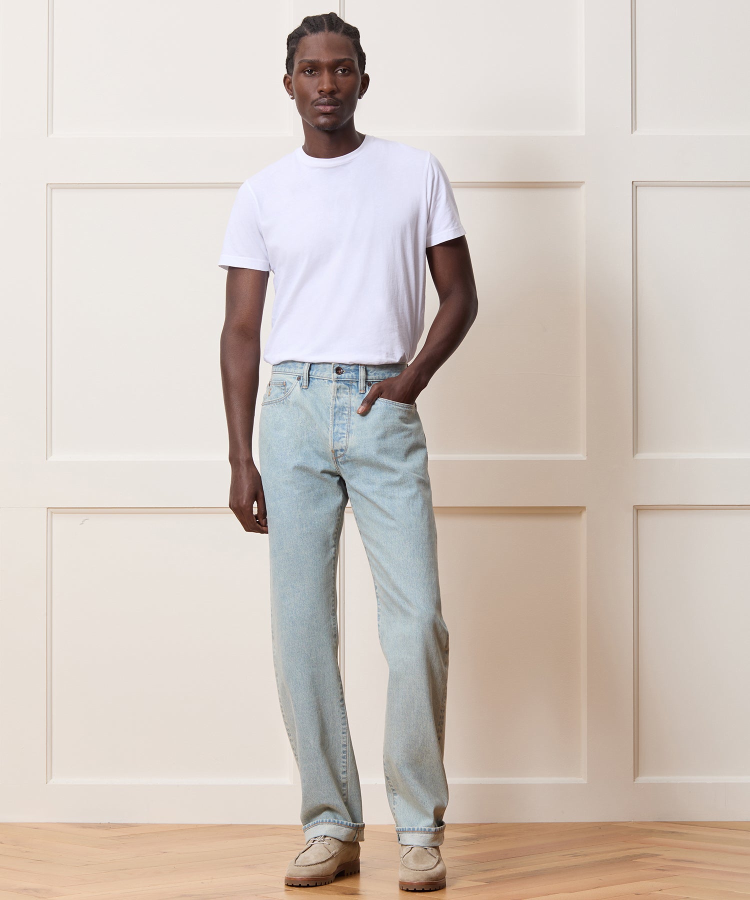 Straight Fit Selvedge Jean in Light Indigo - Image 3