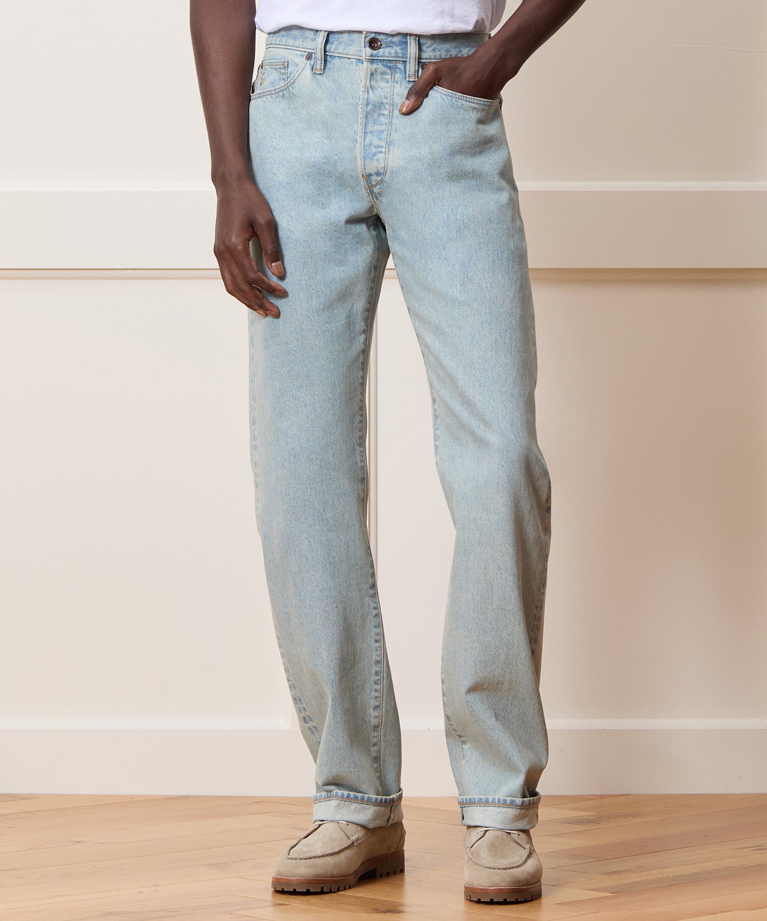 Straight Fit Selvedge Jean in Light Indigo - Image 2