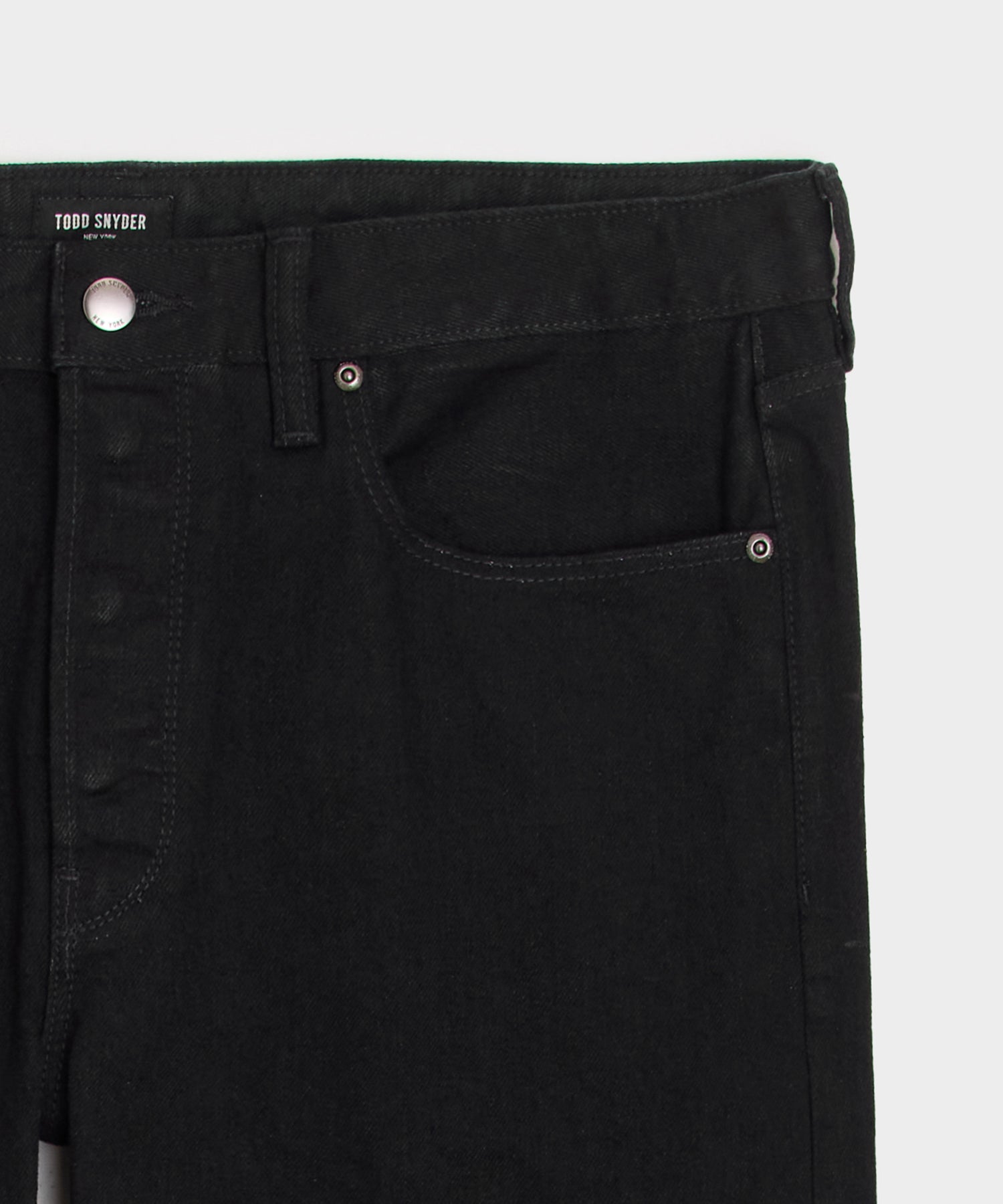 Straight Japanese Selvedge Stretch Jean in Black - Image 6