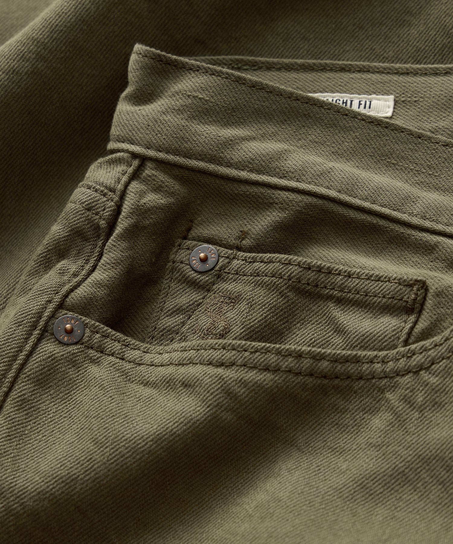 Straight Garment-Dyed Jean in Olive - Image 8