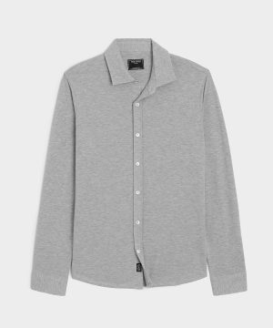 Cotton-Cashmere Pique Dress Shirt