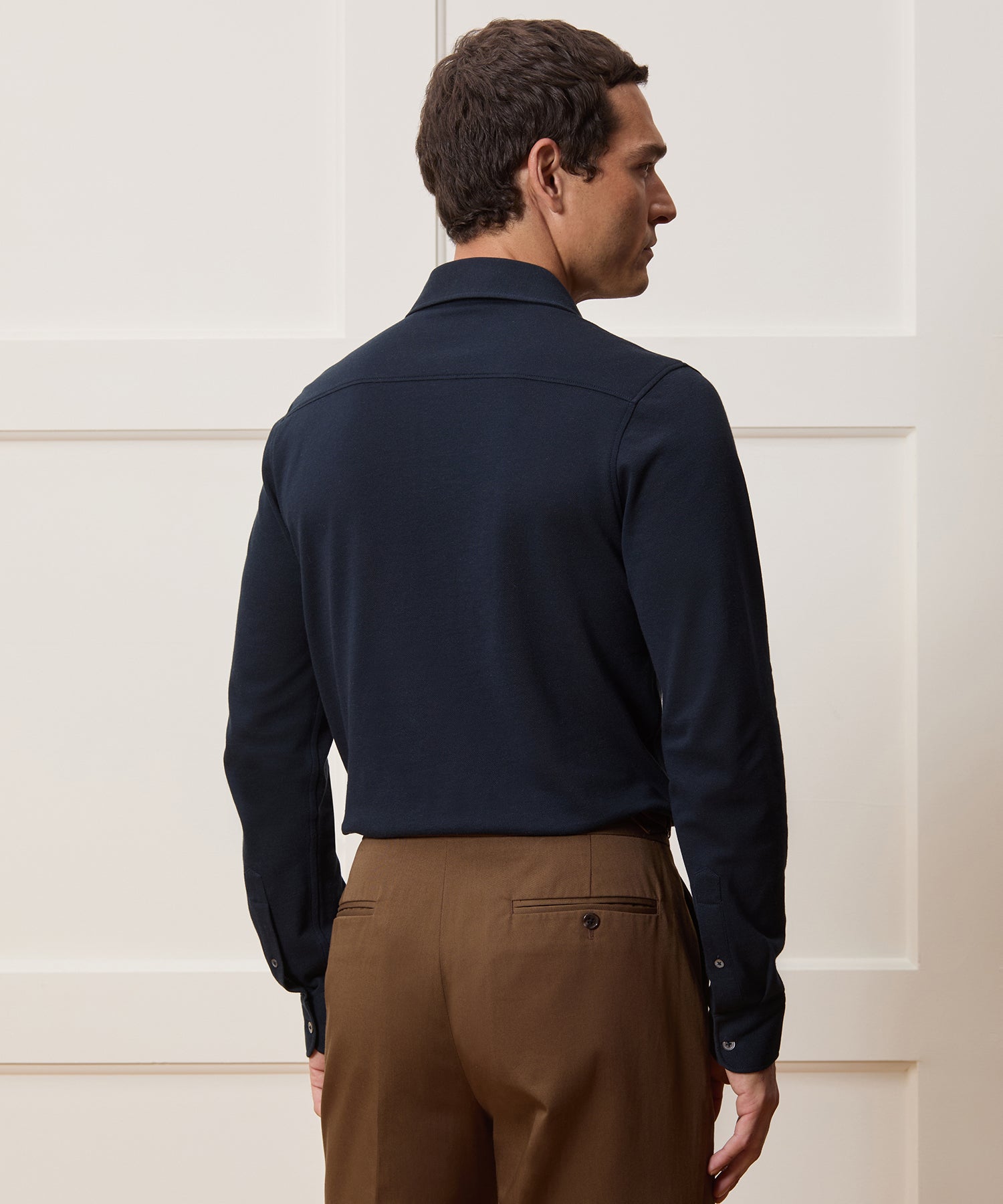 Cotton-Cashmere Pique Dress Shirt - Image 5