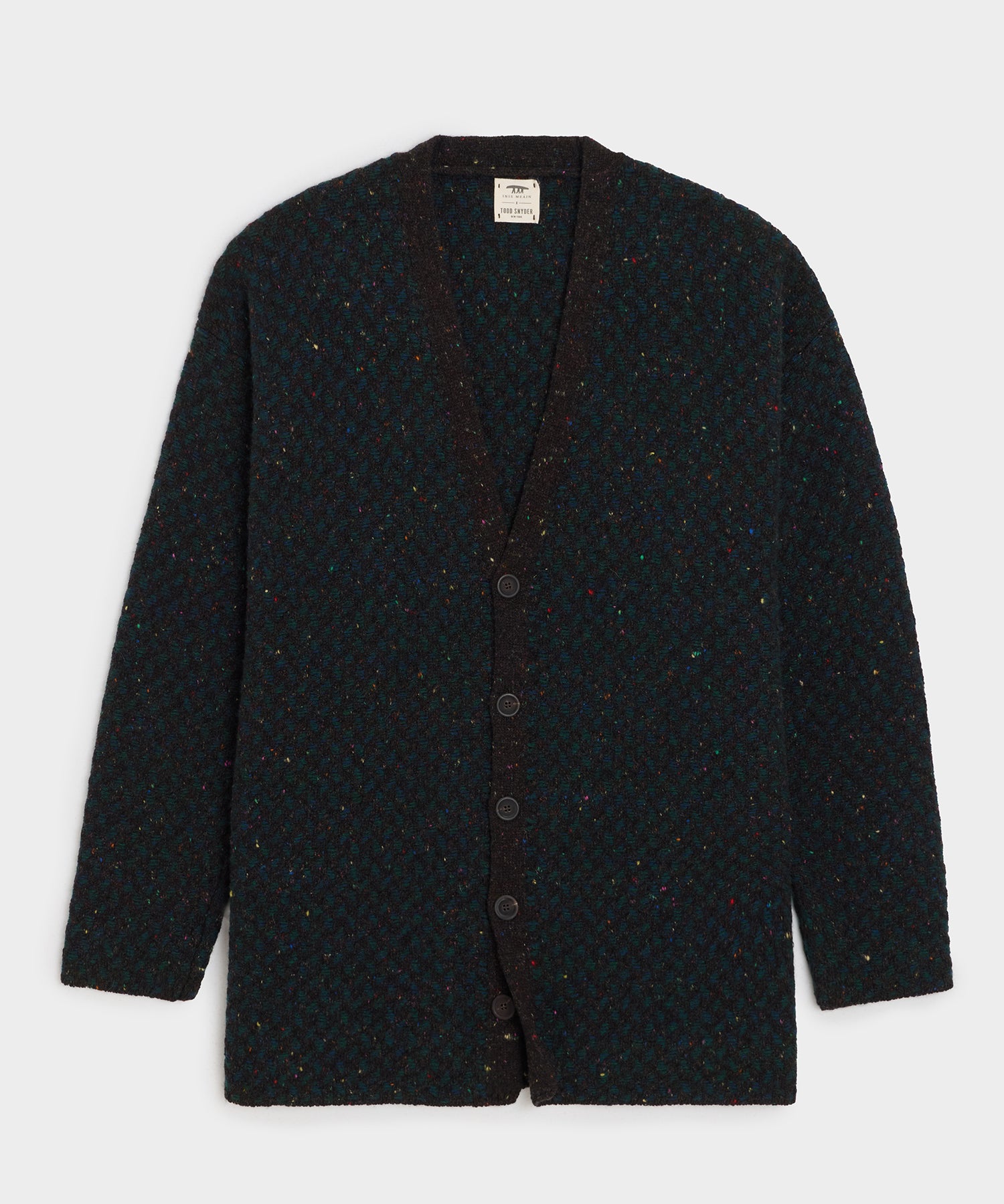 Inis Me??in Merino-Cashmere V-Neck Cardigan in Charcoal